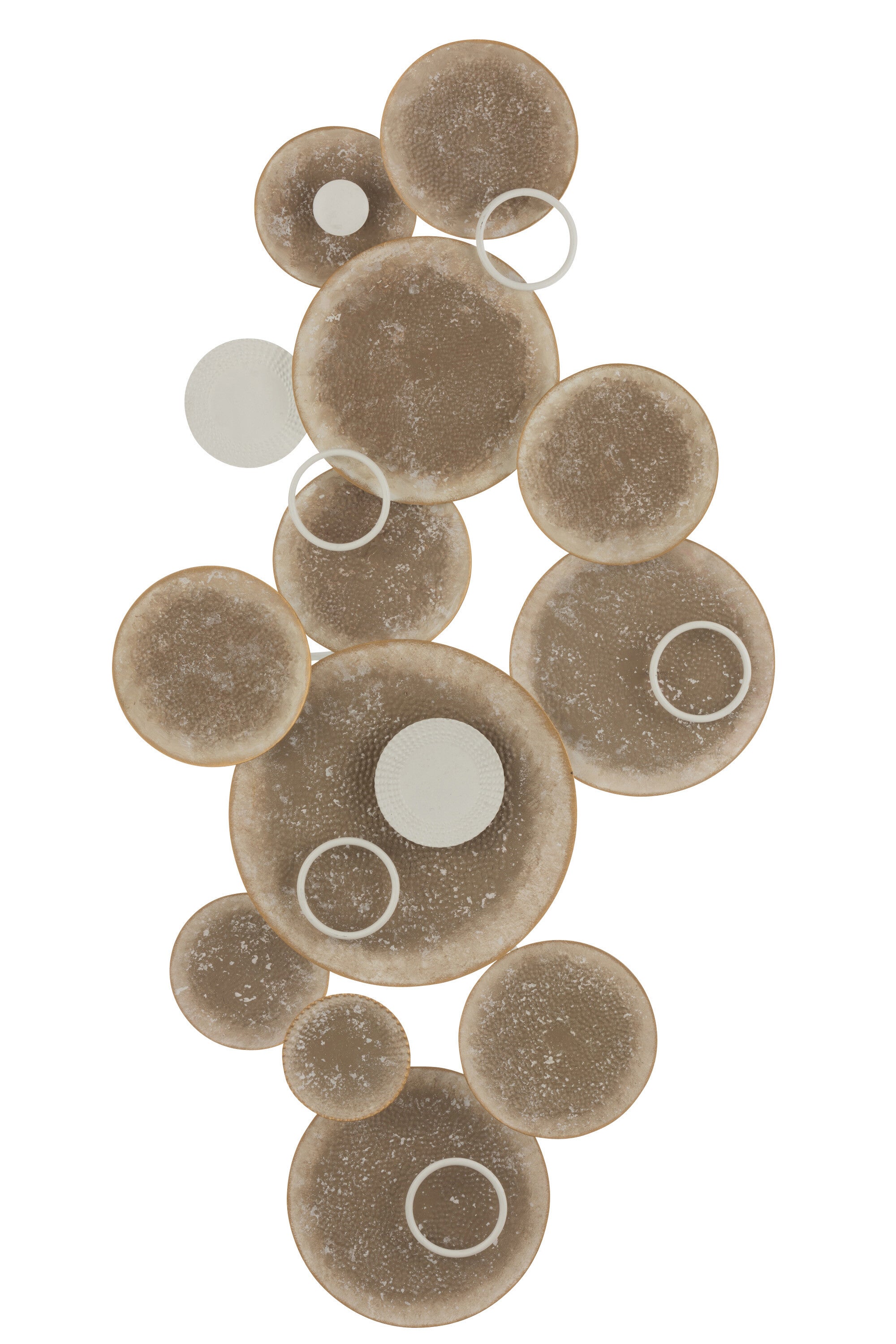 Wanddecoratie Cirkels Metaal Bruin/Wit - J-LINE