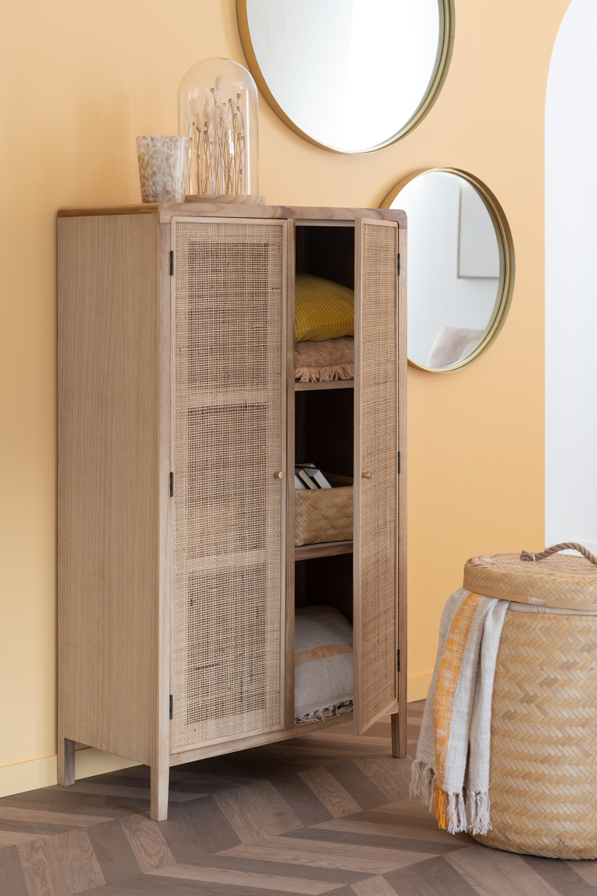 Spiegel Ronde Hoge Rand Metaal/Glas L - J-LINE