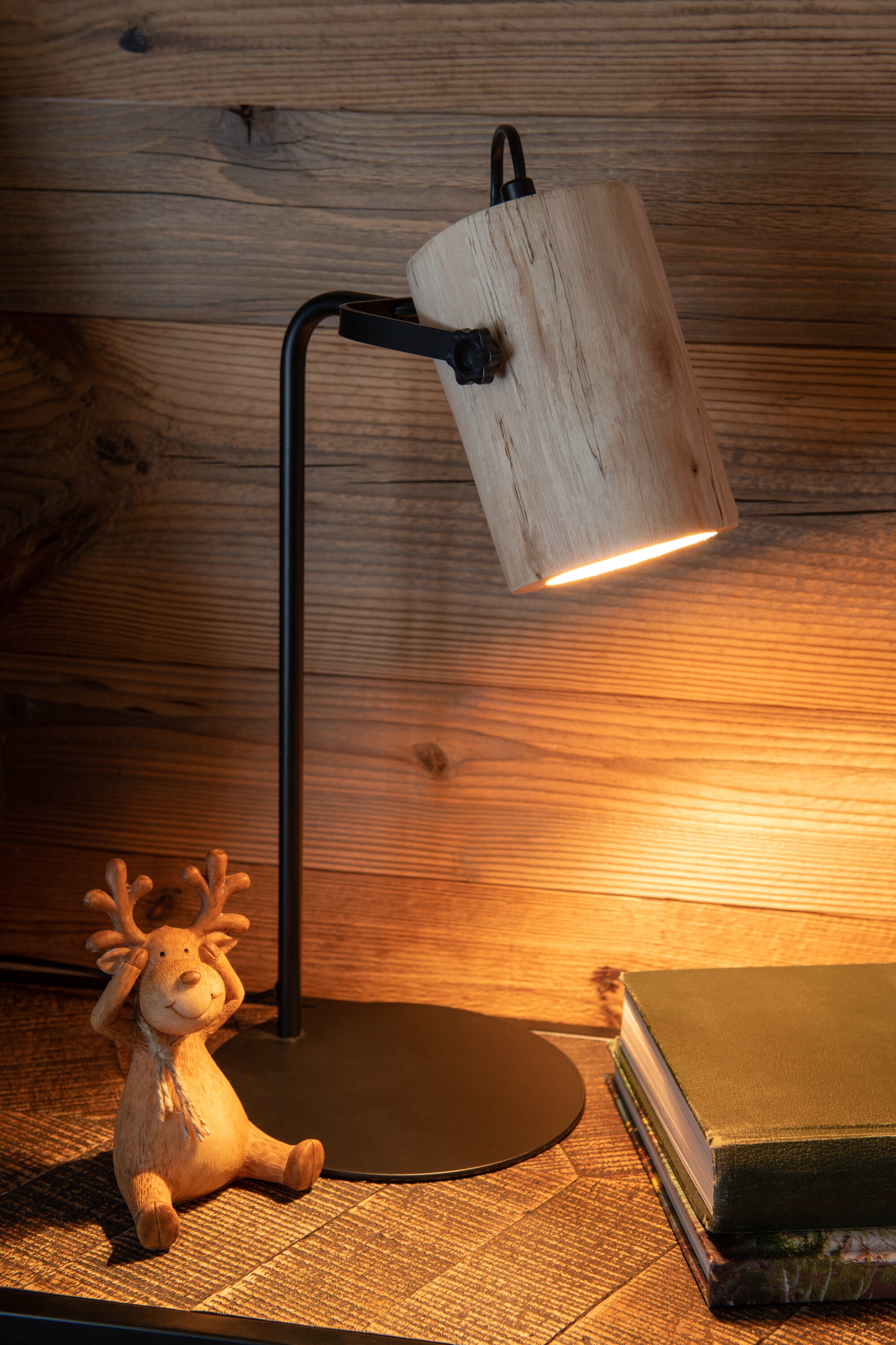 Bureaulamp Silas Berangan Hout Natuurlijk - J-LINE