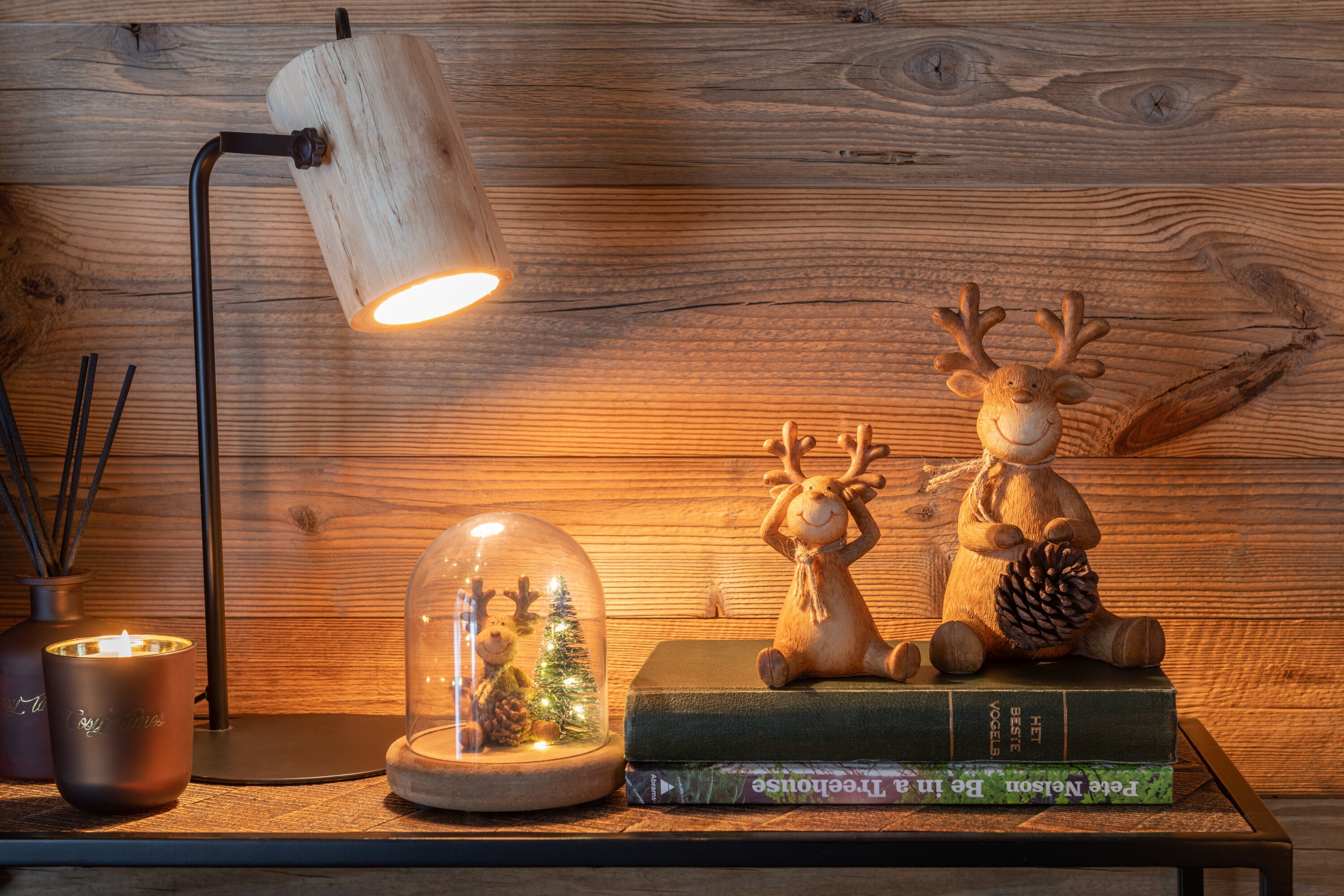 Bureaulamp Silas Berangan Hout Natuurlijk - J-LINE
