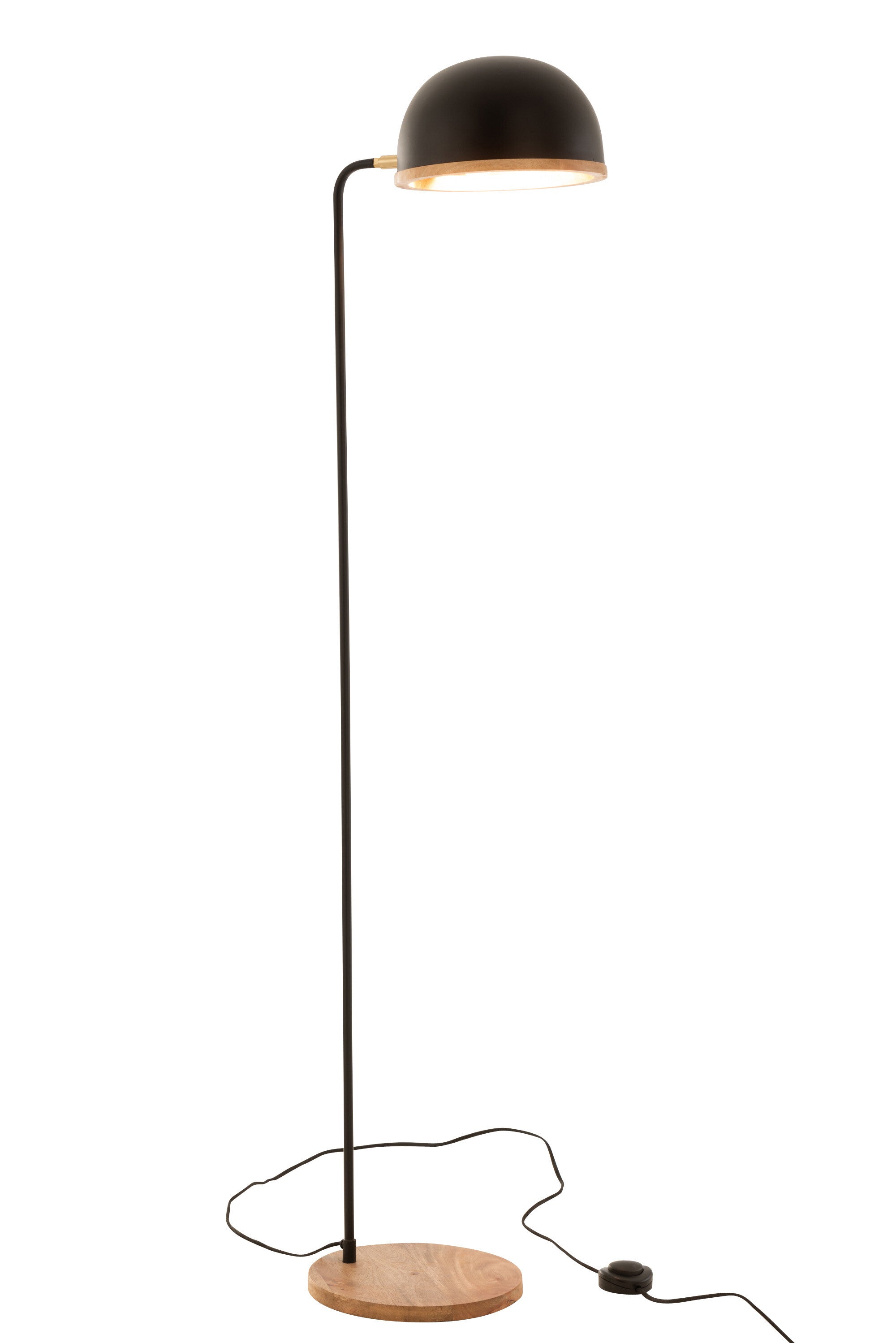 Vloerlamp Evy IJzer/Hout Zwart/Natuurlijk - J-LINE