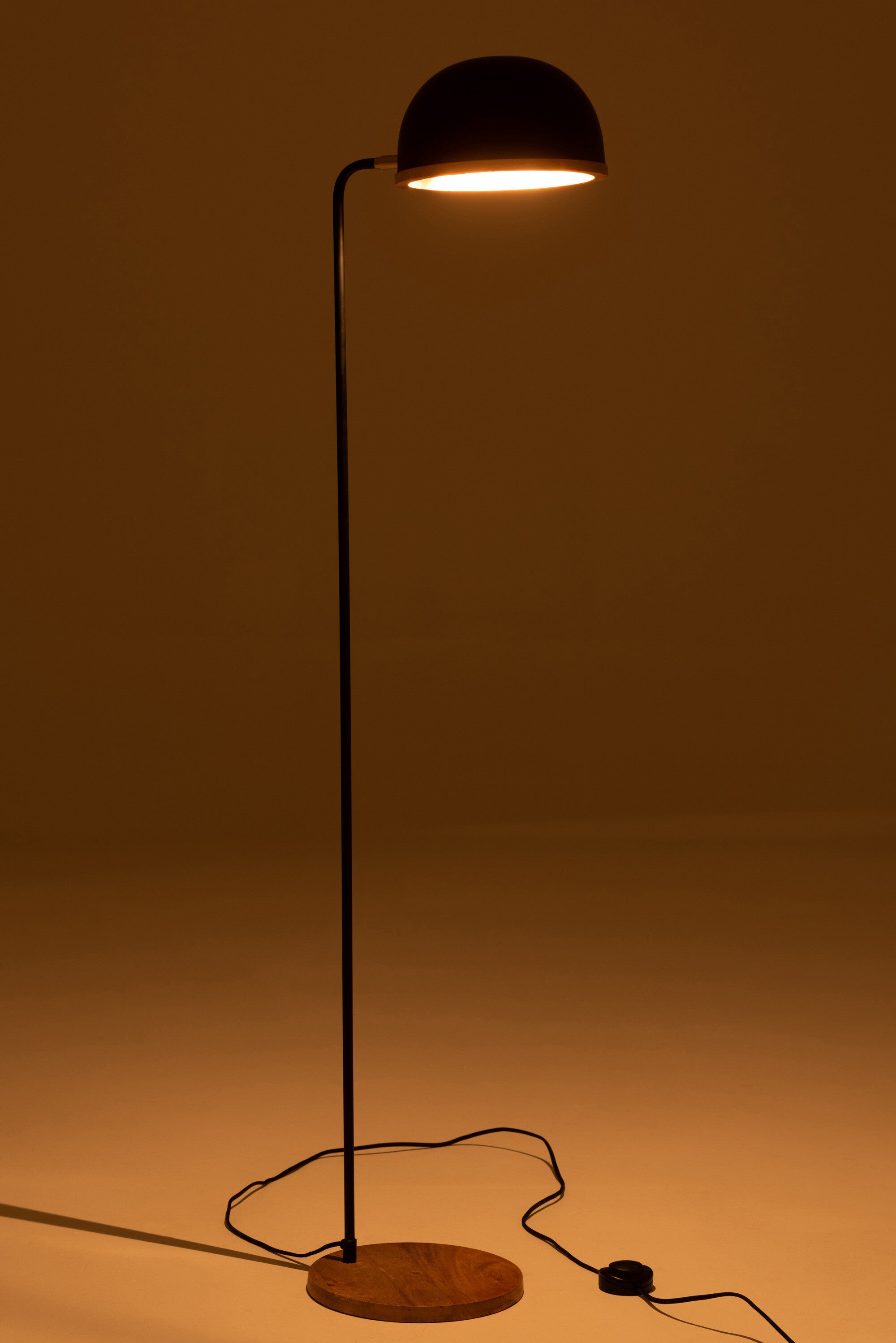 Lampadaire Evy Fer/Bois Noir/Naturel - J-LINE