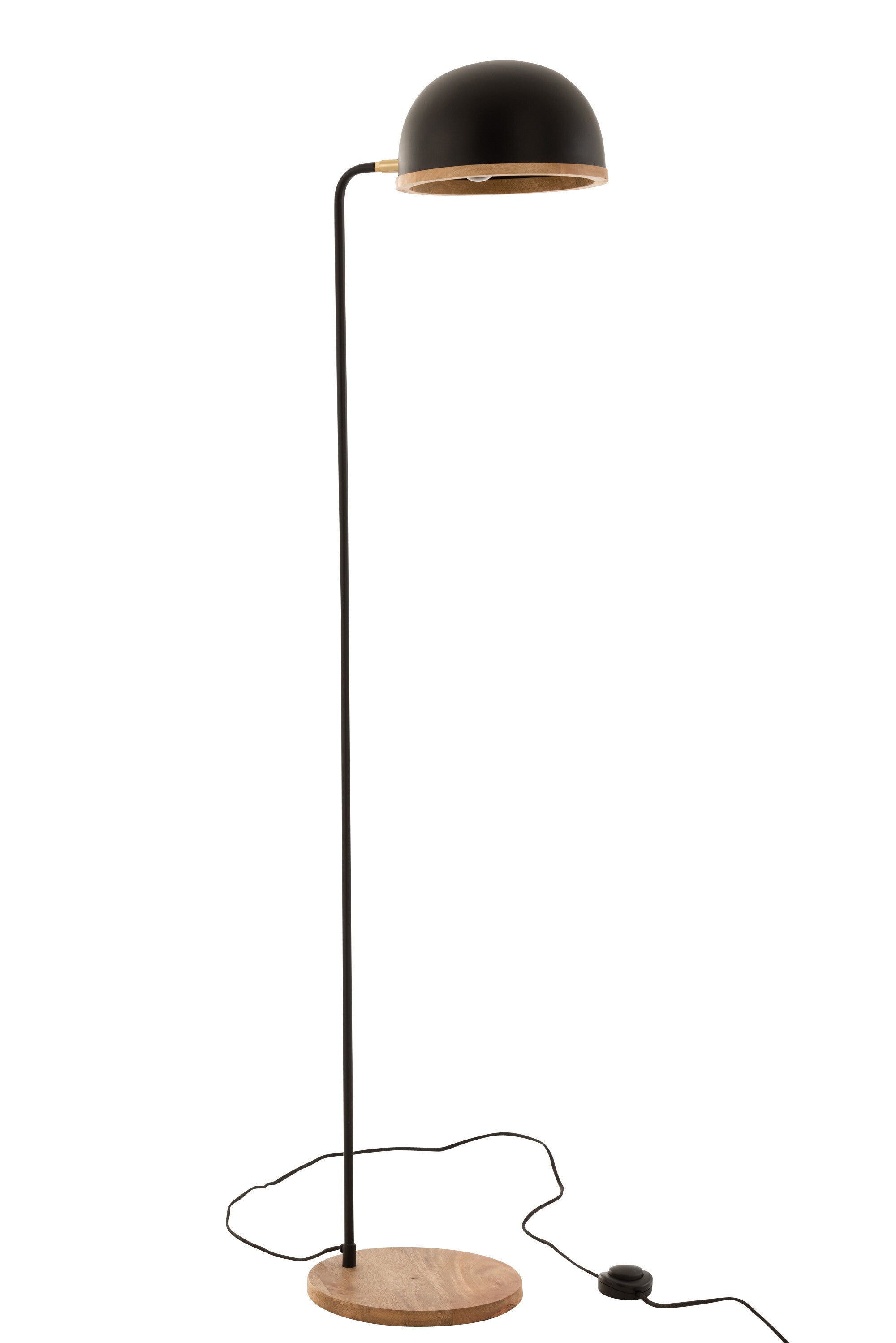Vloerlamp Evy IJzer/Hout Zwart/Natuurlijk - J-LINE