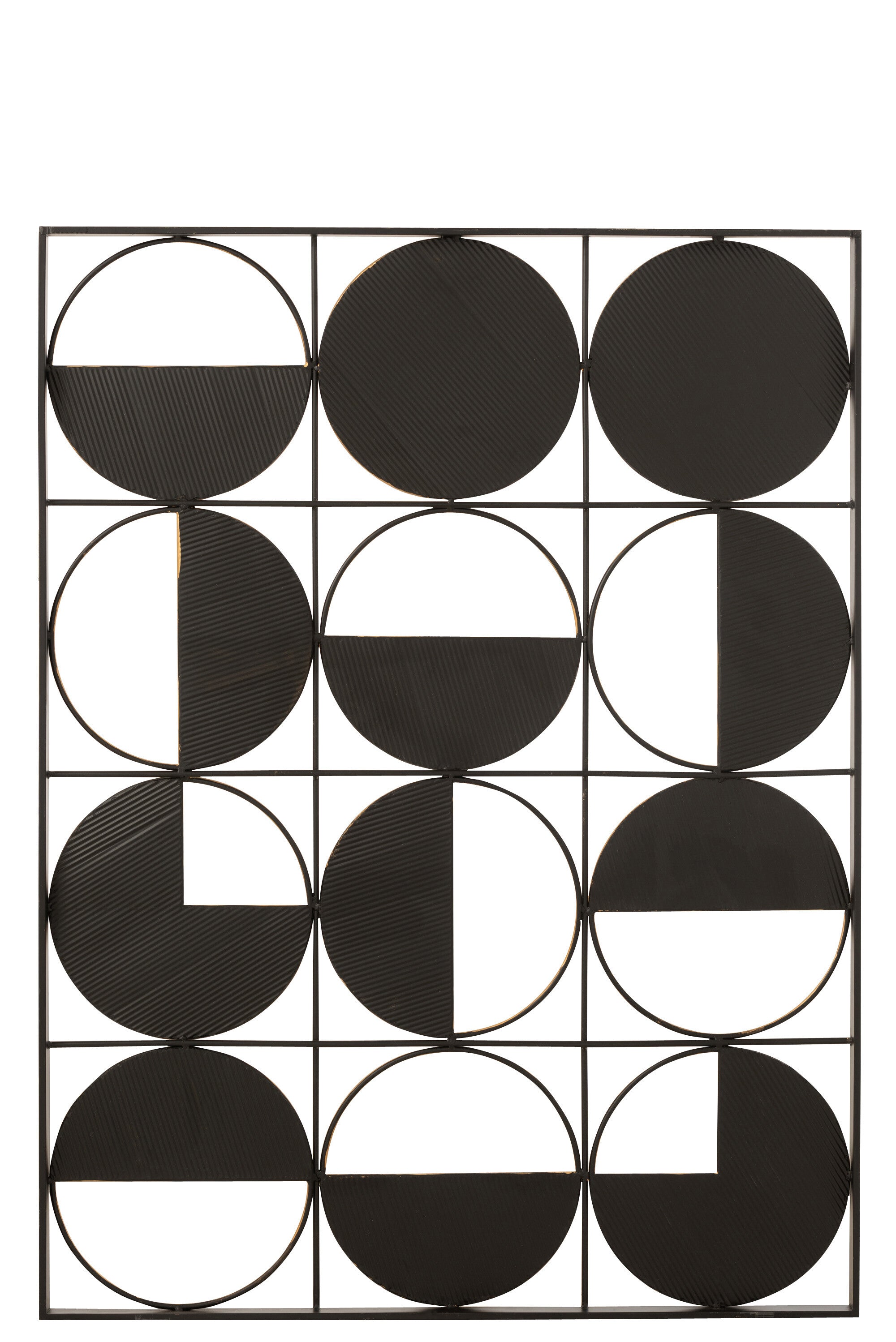 Wanddecoratie Rondes IJzer/Glas Goud/Zwart - J-LINE