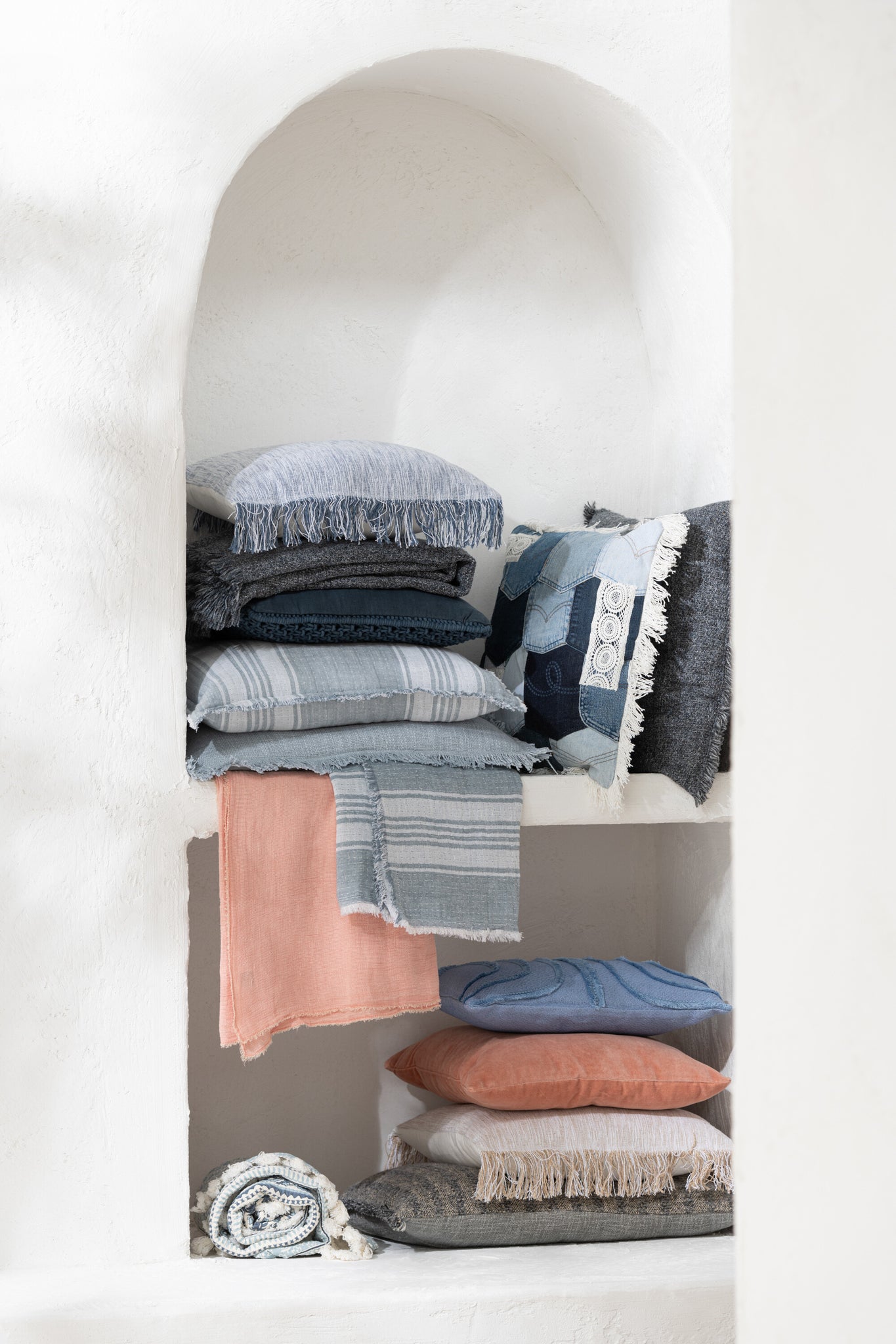 Plaid Katoen Blauw - J-LINE