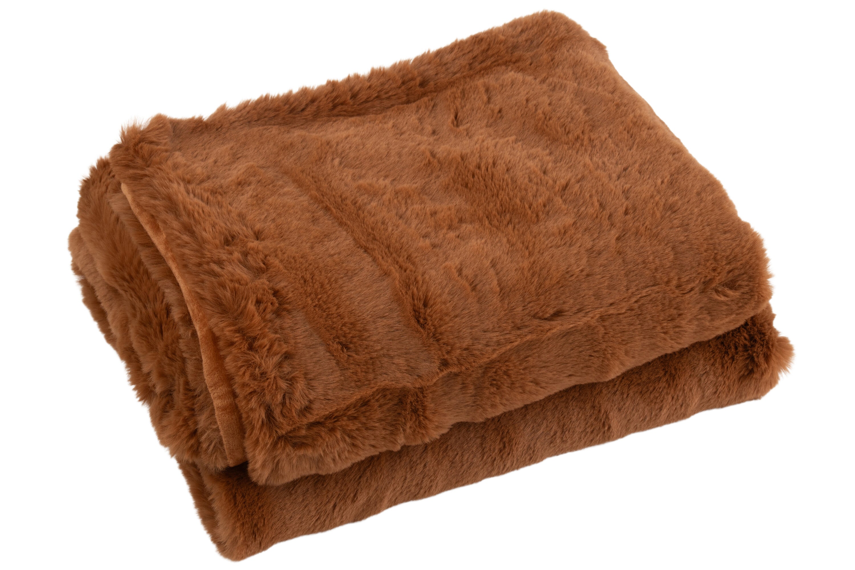 Plaid polyester marron sienne - J-LINE