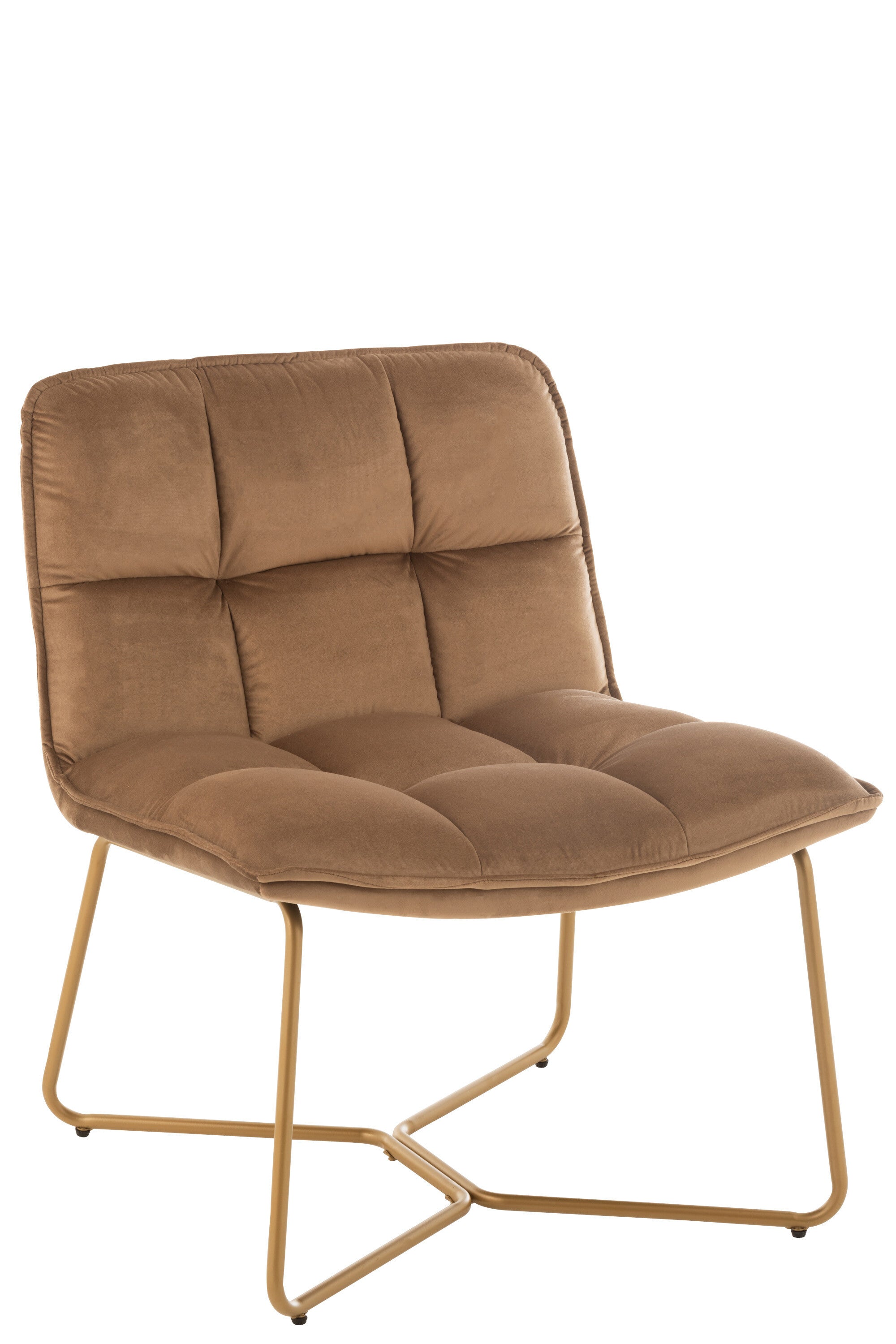 Lounge zetel Lisa Metaal/Textiel Bruin - J-LINE