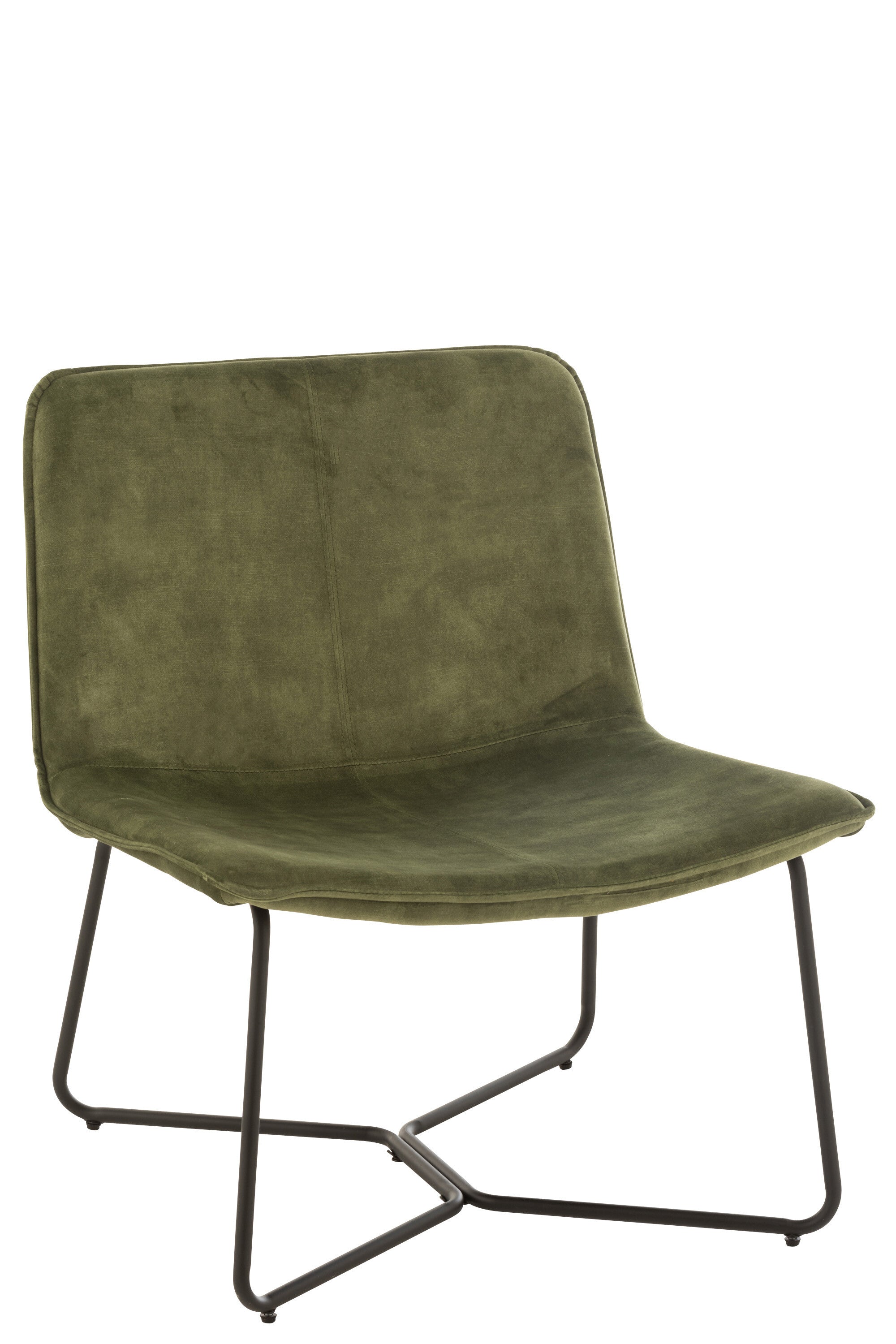 Lounge stoel Isabel Metaal/Textiel Groen - J-LINE