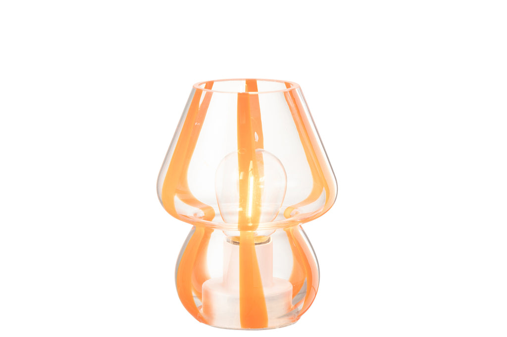 Lampe de table Rayures Verre Transparent/Orange S - J-LINE