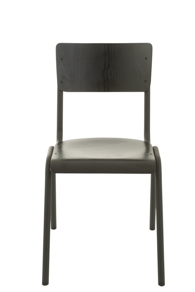 Stoel Hout/Metaal Zwart - J-LINE