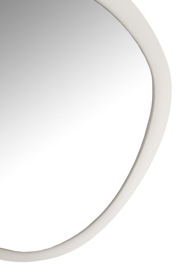 Wandspiegel rond metaal/glas wit S - J-LINE