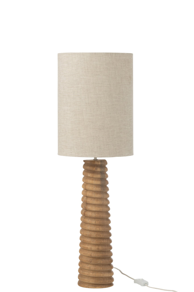 Lampe de table Ailanthus, bois naturel/gris - J-LINE