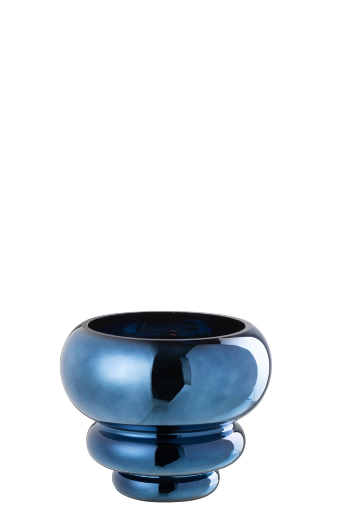 Theelichthouder/Vaas Julia Glas Blauw - J-LINE