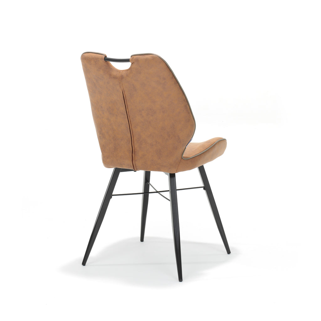 Stoel Quattro zwart stof Soft Cognac - RVD