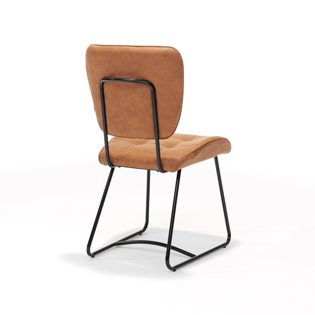 Stoel Bailey zwart - Stof Soft Cognac - RVD