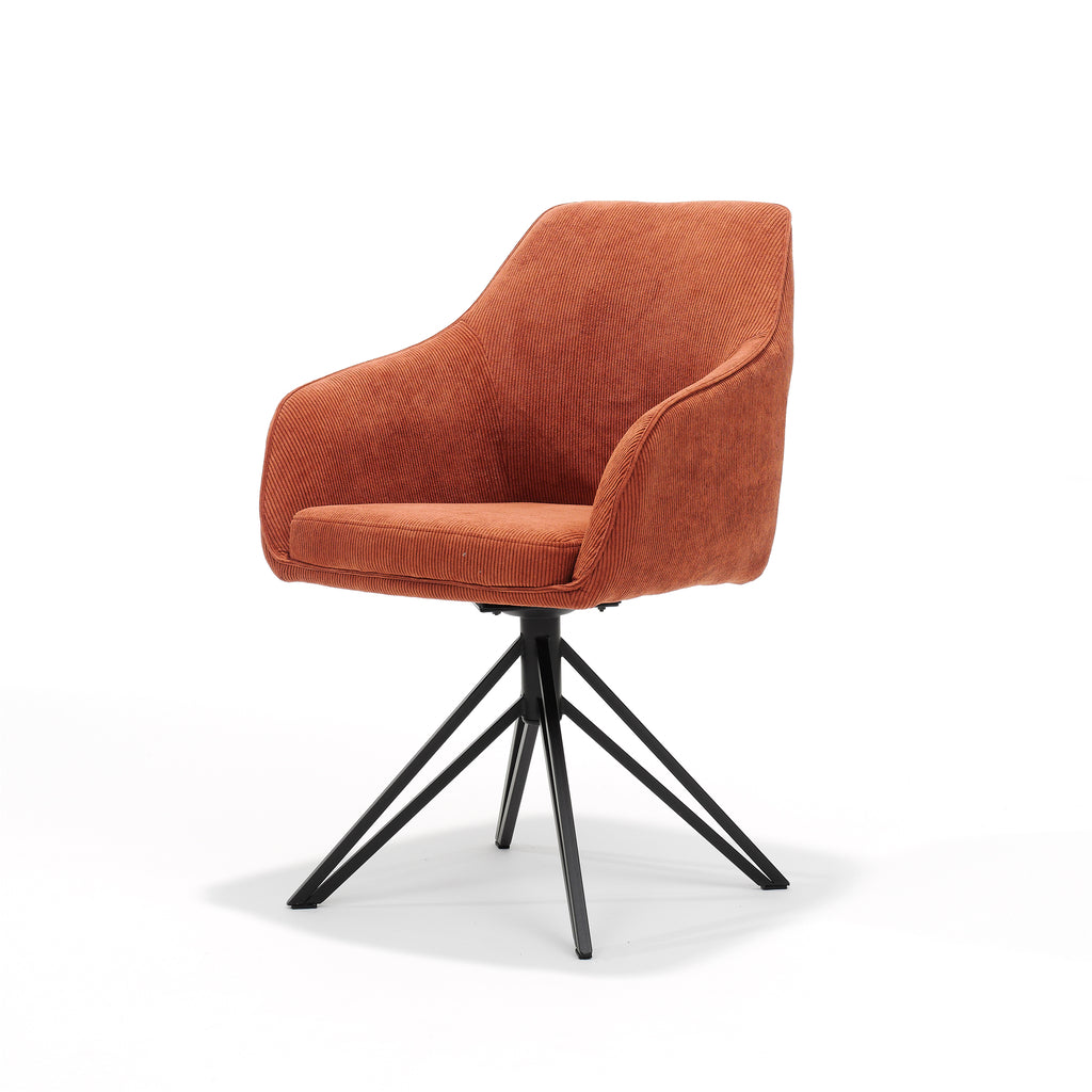 Chaise côtelée en cuivre - base pivotante - RVD