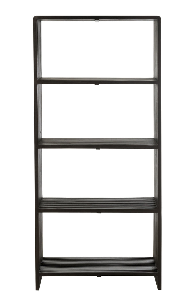 Boekenrek 4 planken gerecycleerde teak Zwart - J-LINE