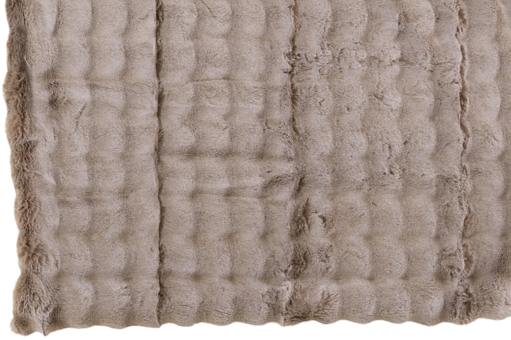 Geruite plaid polyester taupe - J-LINE