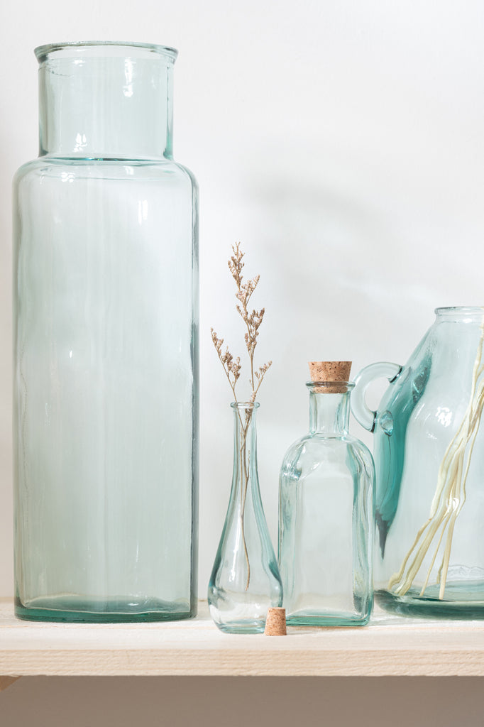 Vaas Cilinder Gerecycled Glas S - J-LINE