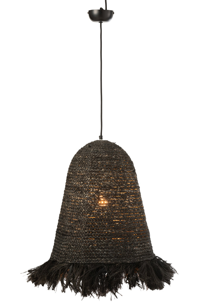 Hanglamp Ozie Bananenvezels Zwart - J-LINE