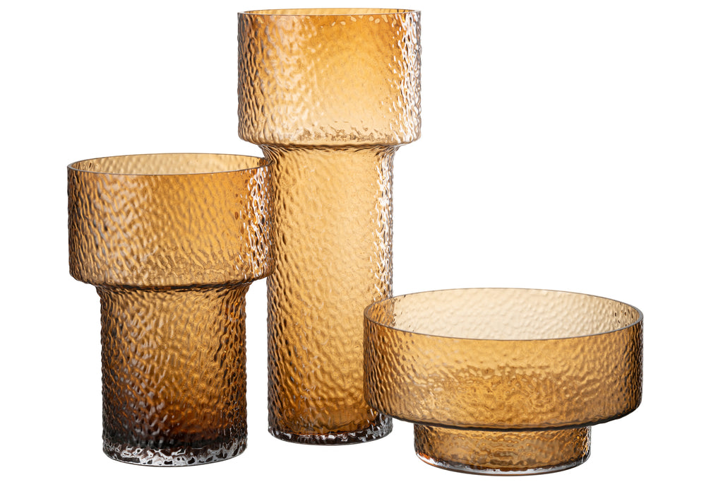 Vase Bas Betty Verre Marron S - J-LINE