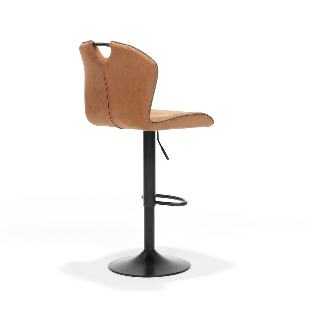 Barkruk Cordoba zwart - Stof Soft Cognac - RVD