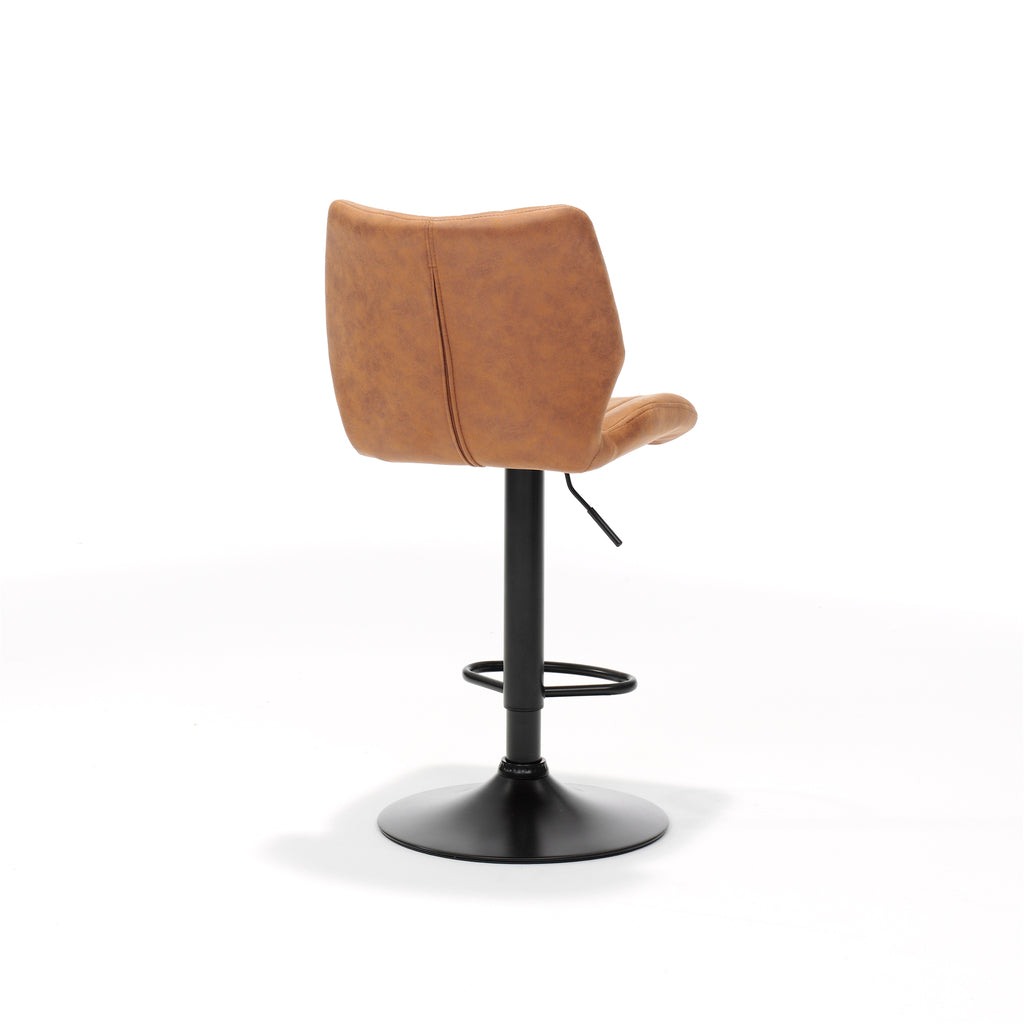 Barkruk Bobby zwart - Stof Soft Cognac - RVD