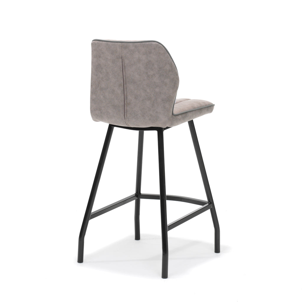 Barkruk Gino zwart stof Soft Pebble - RVD