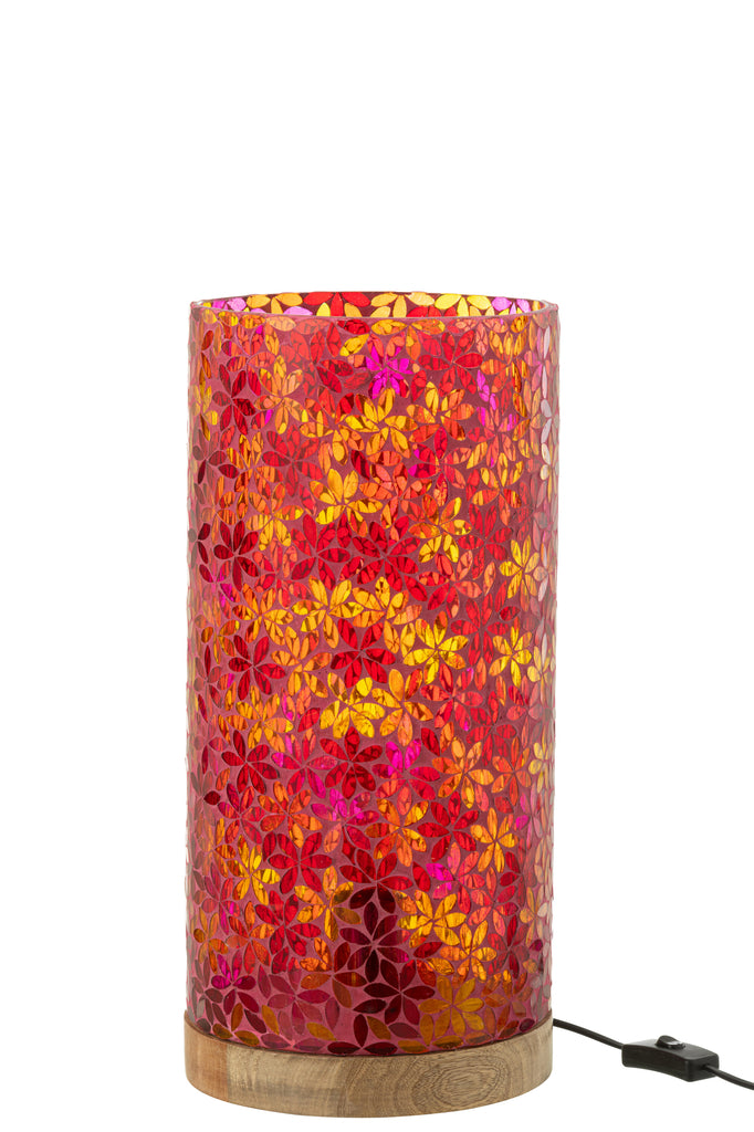 Lampe de table en mosaïque de verre rose L - J-LINE