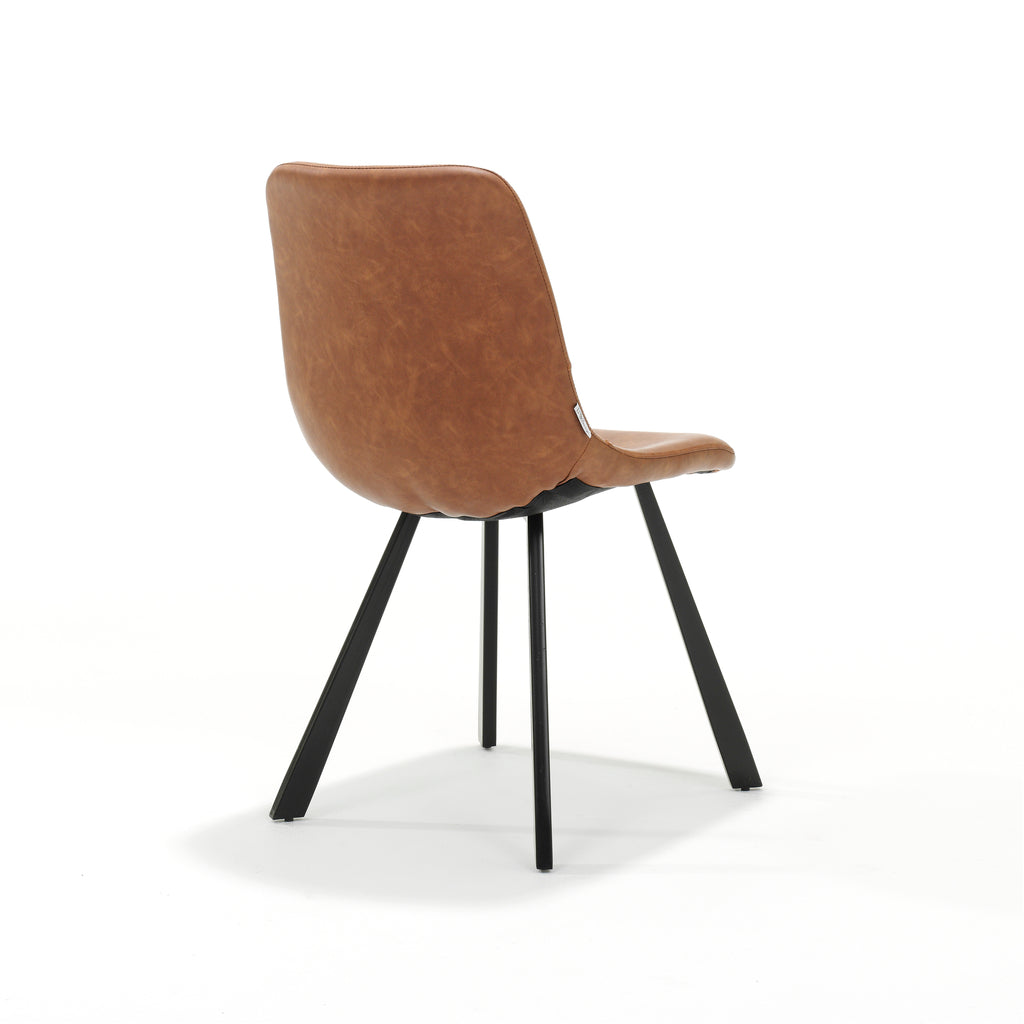 Stoel Bari zwart stof Vintage Cognac - RVD