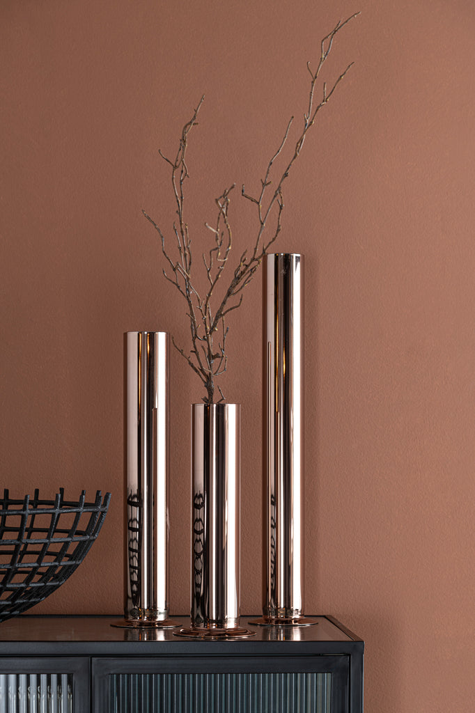Vase Tube Verre Cuivre S - J-LINE