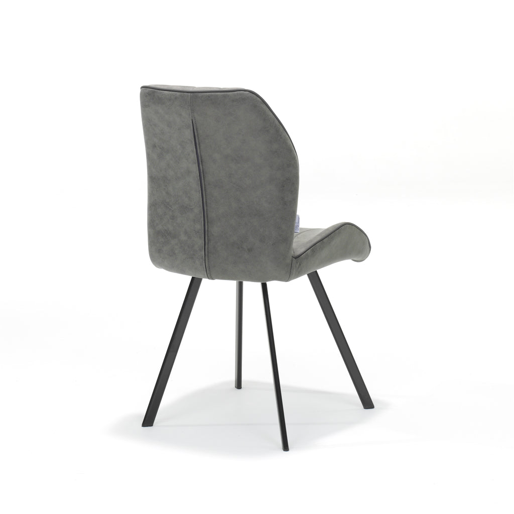 Chaise Gana en tissu noir et acier doux - RVD