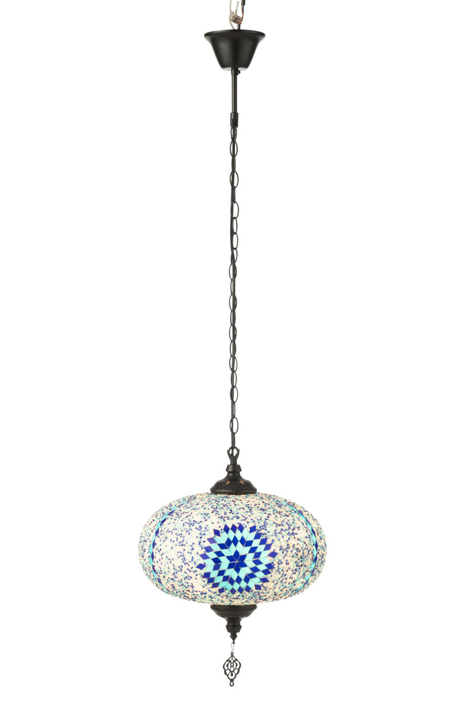 Hanglamp Mozaïek Glas/Metaal Blauw L - J-LINE