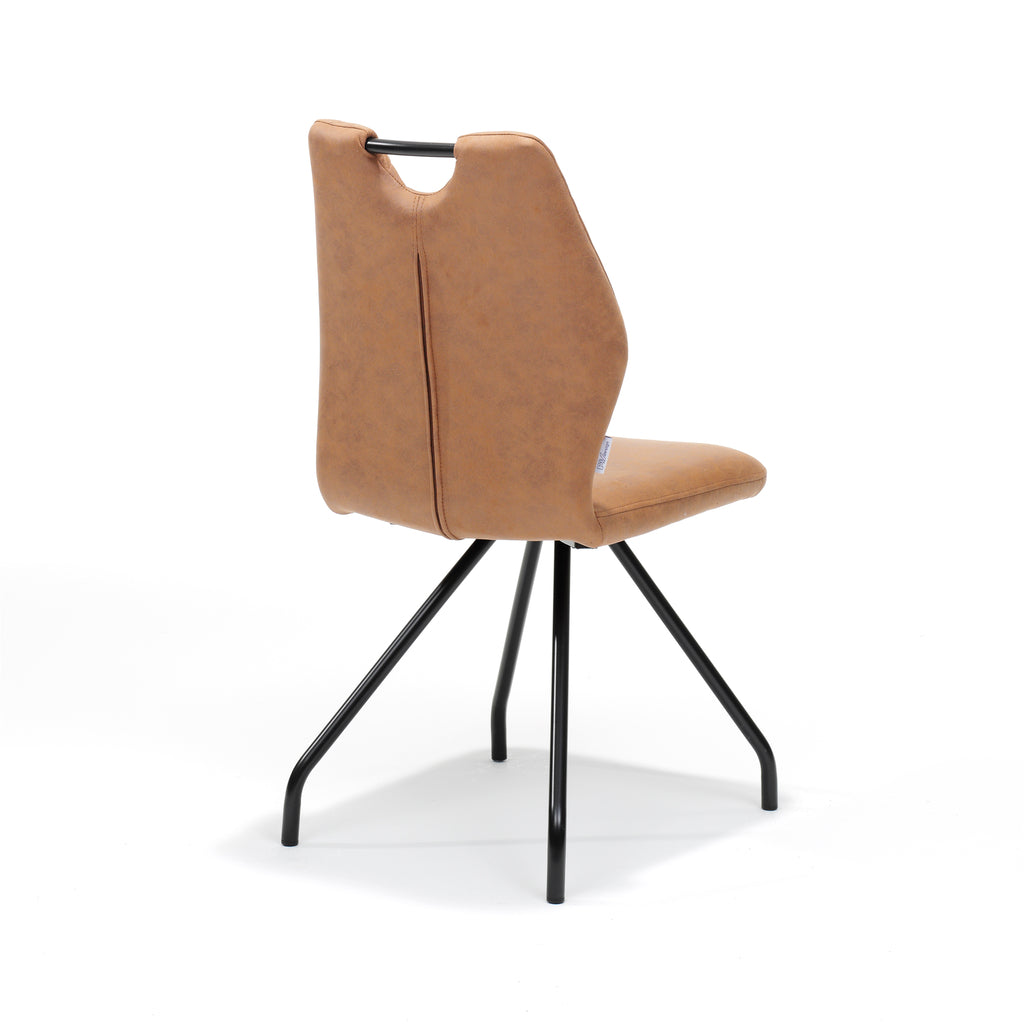 Stoel Carlos zwart Stof Soft Cognac - RVD