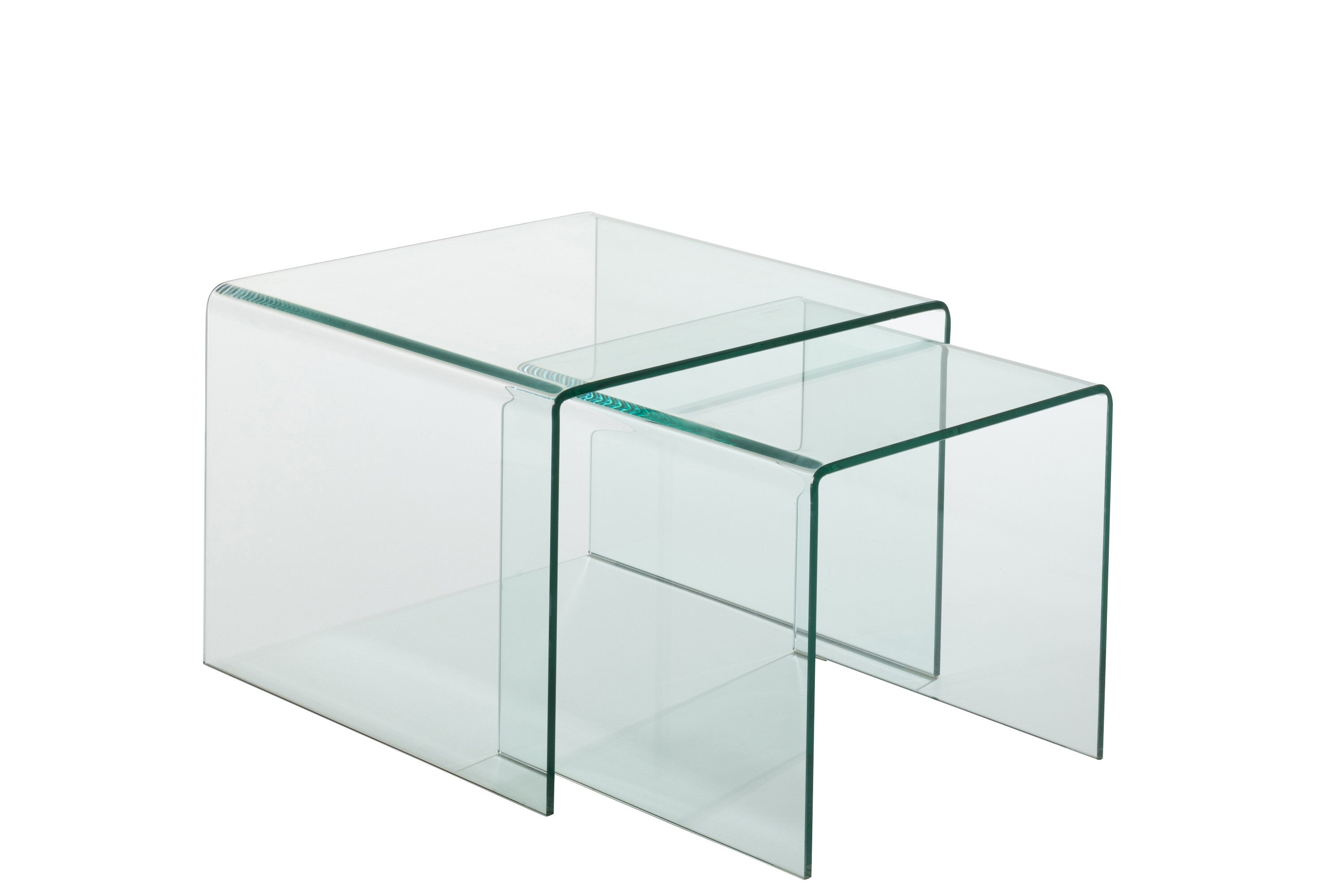 bijzettafels S/2 glas transparant - J-LINE