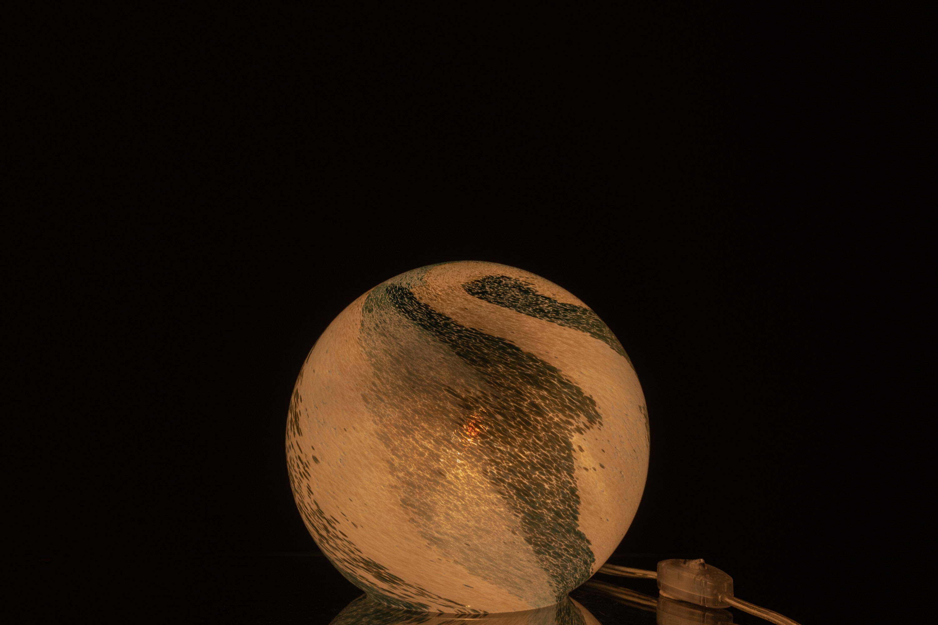 Lampe de table en verre Dany Stripes bleu-vert S - J-LINE