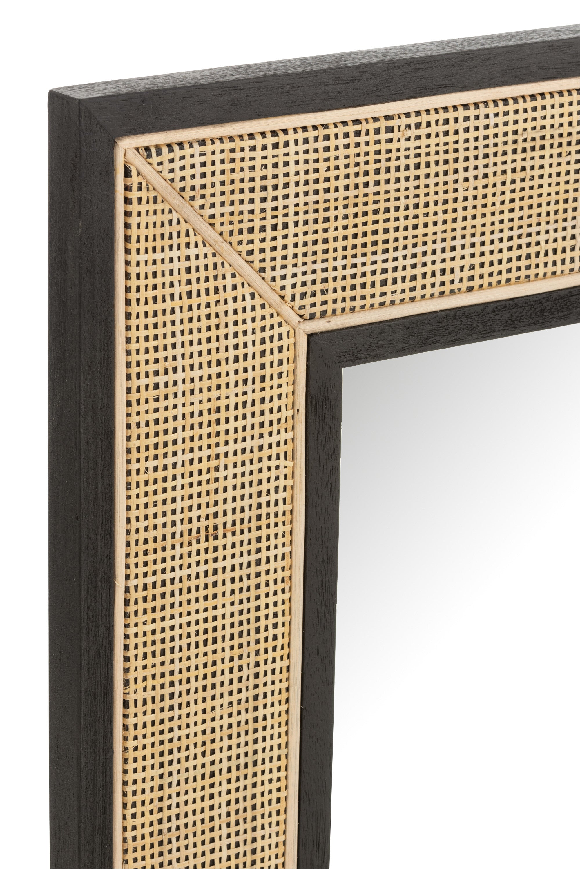 Spiegel Molly Exotisch Hout / Zwart Rotan S - J-LINE