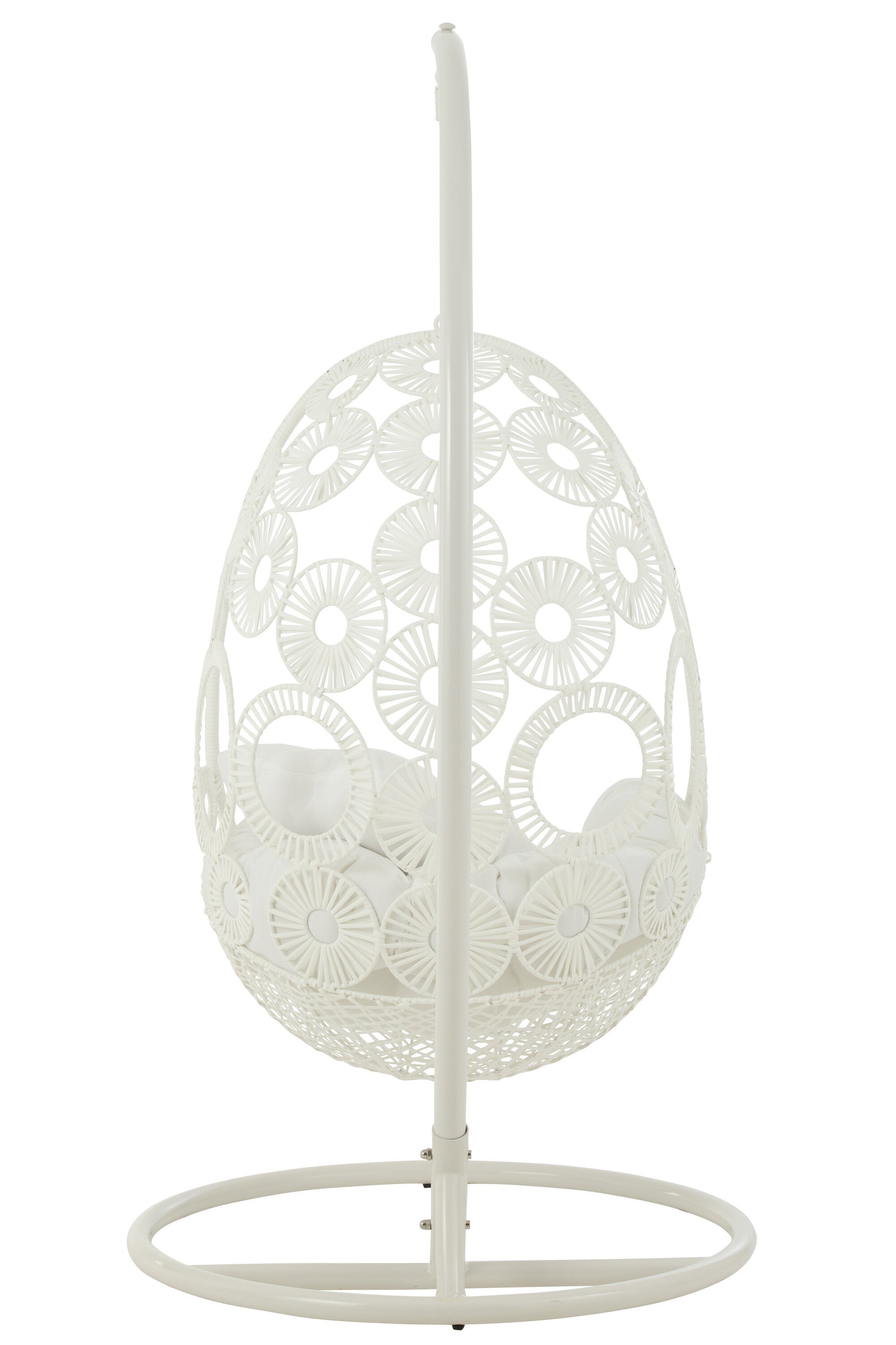 Hangstoel + Kussens Bula Metaal/Riet Wit - J-LINE
