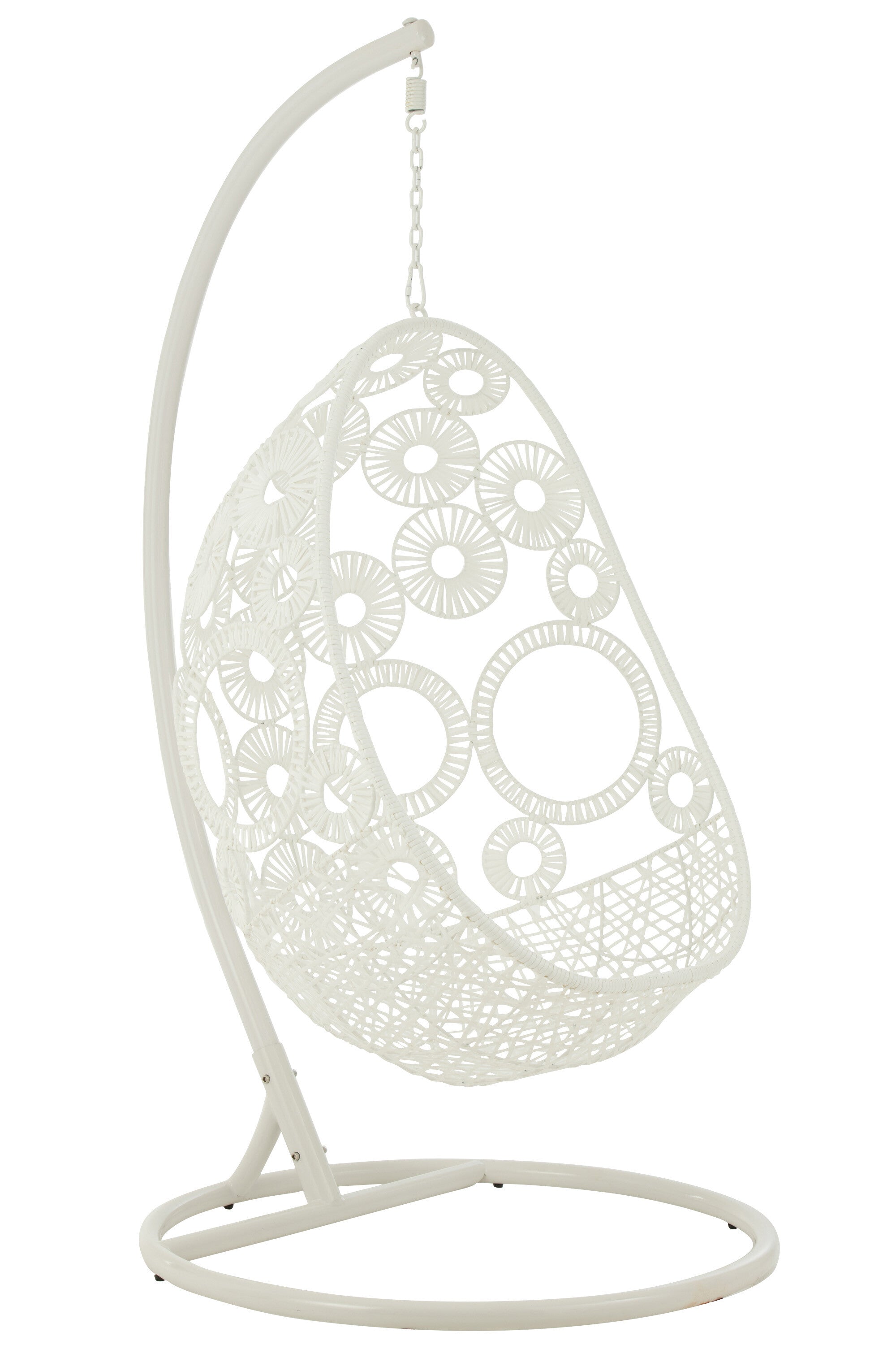 Hangstoel + Kussens Bula Metaal/Riet Wit - J-LINE
