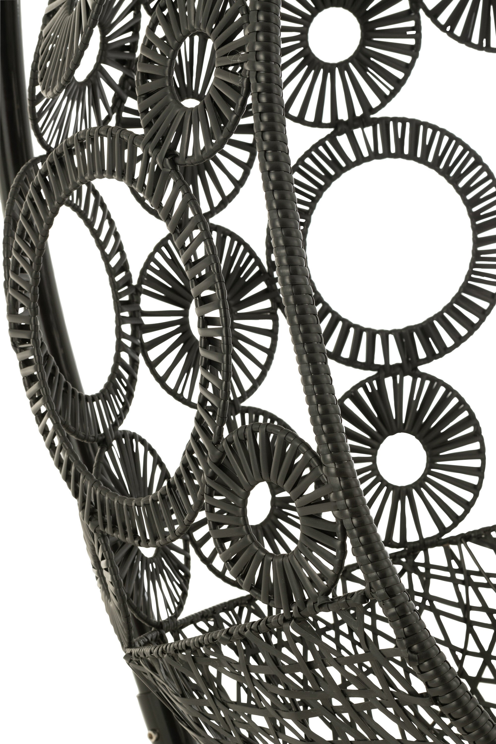 Hangstoel + Kussens Bula Metaal/Riet Zwart - J-LINE