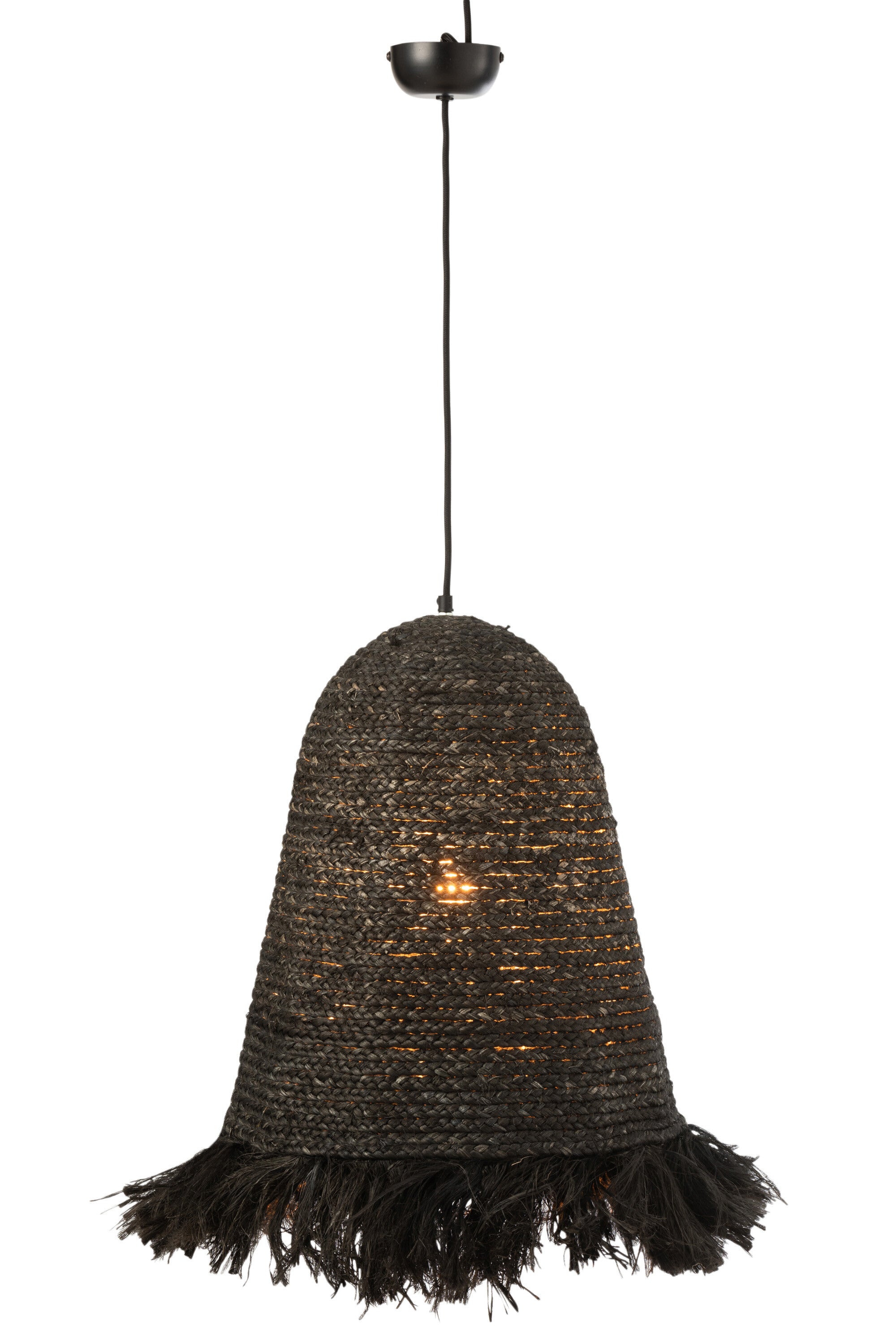 Hanglamp Ozie Bananenvezels Zwart - J-LINE