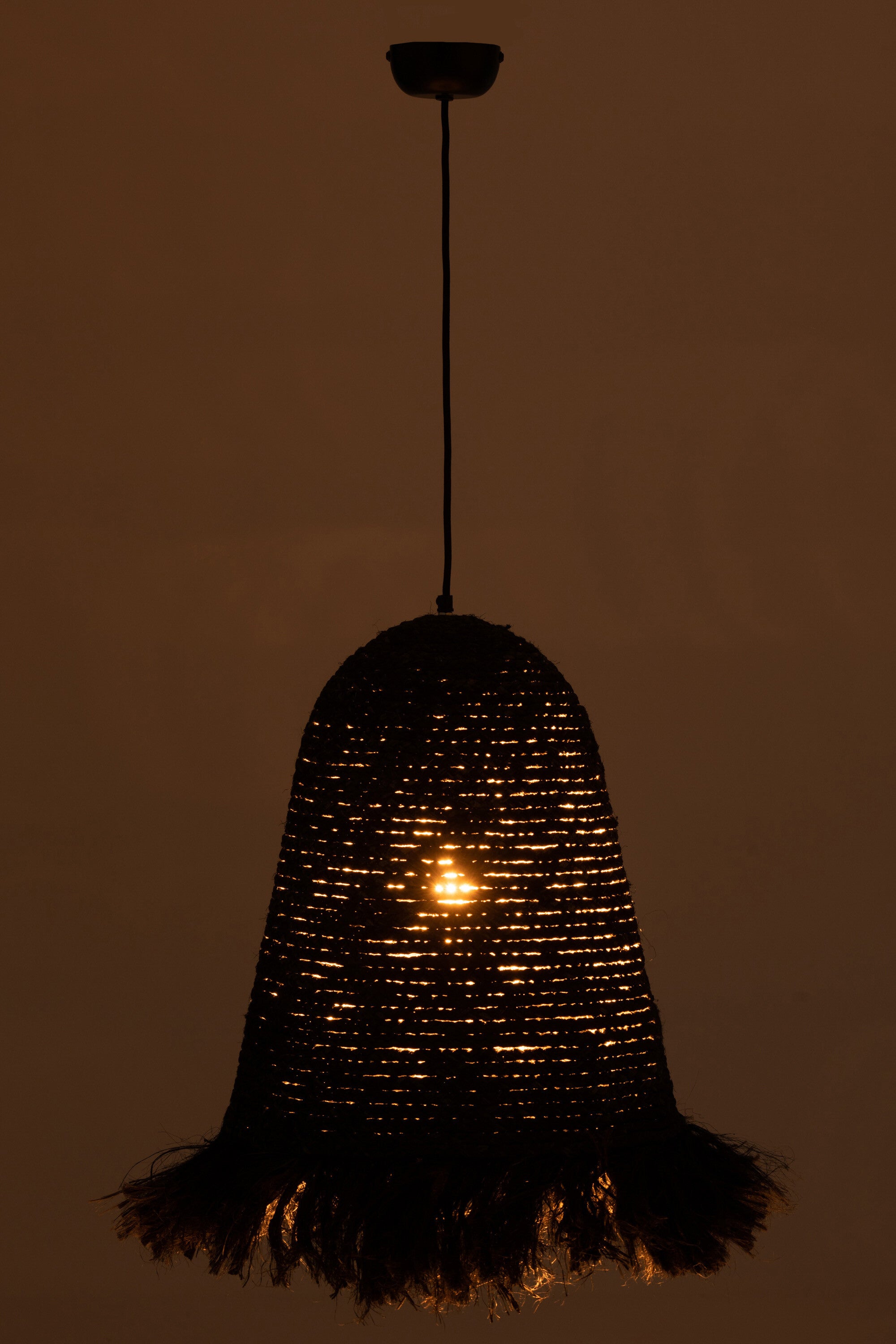 Hanglamp Ozie Bananenvezels Zwart - J-LINE