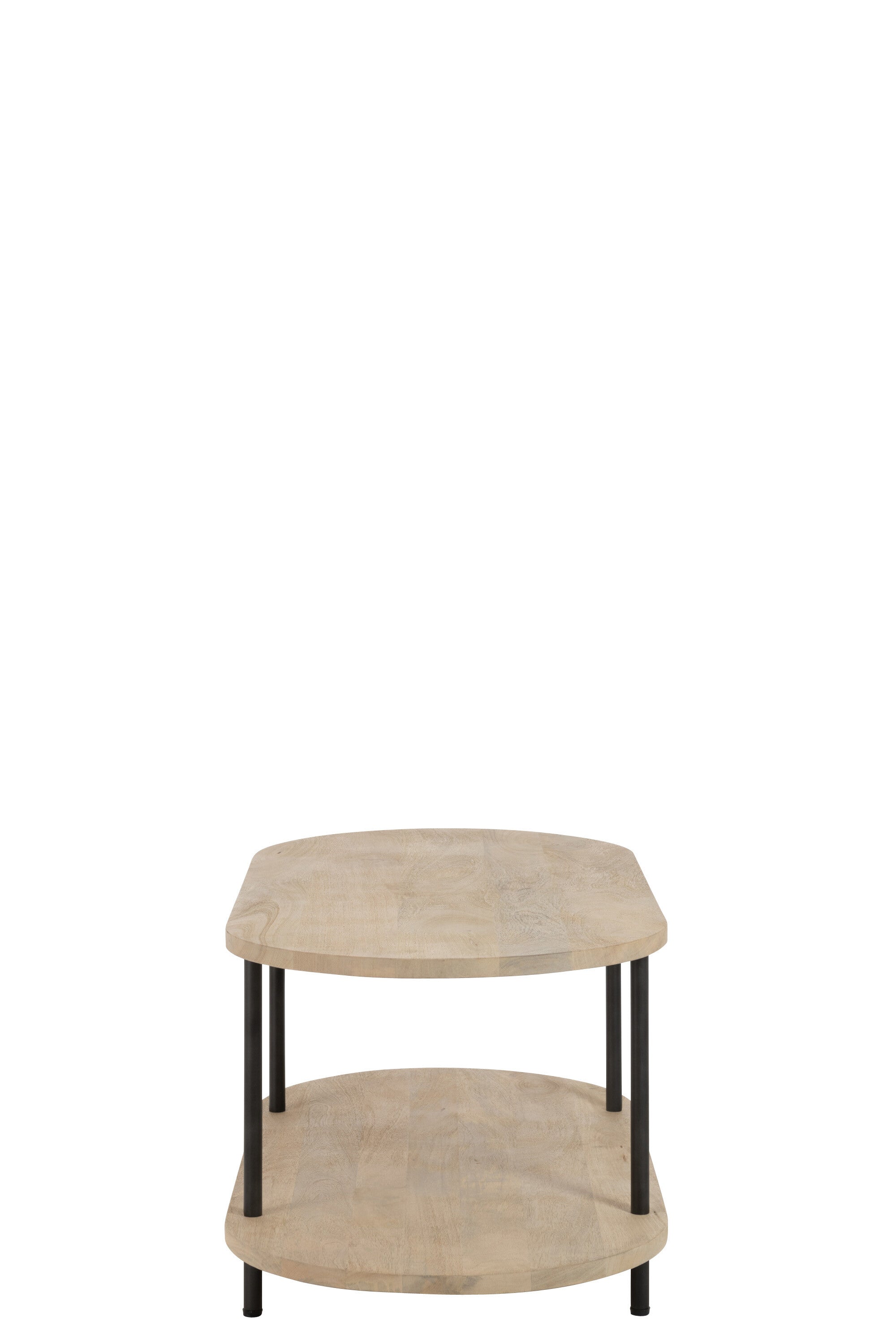 Salontafel Ovaal Eli 2 planken Mangohout/IJzer Natuur/Grijs - J-LINE
