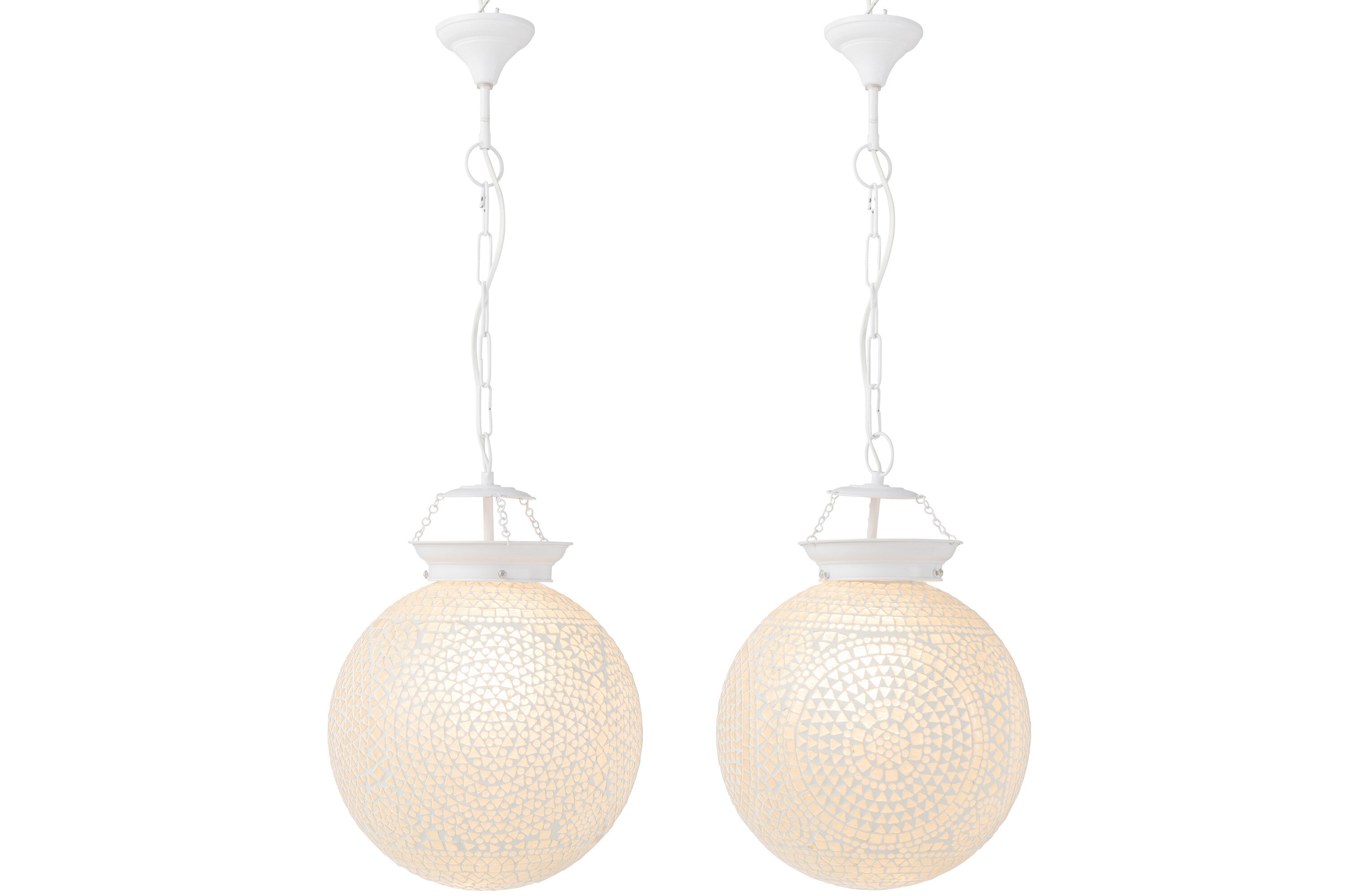 Hanglamp Eki S/2 Mozaïekglas Wit L - J-LINE