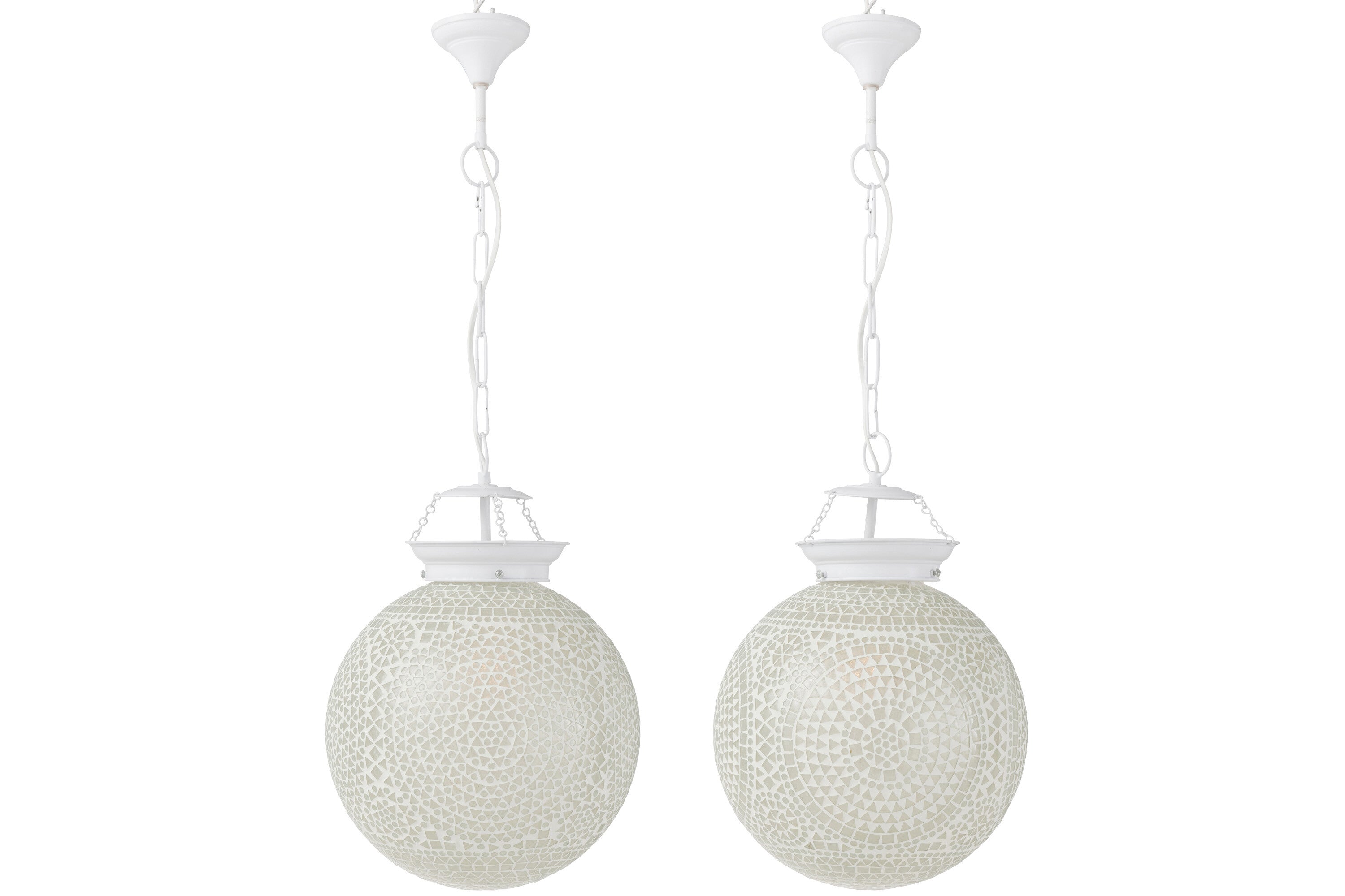 Hanglamp Eki S/2 Mozaïekglas Wit L - J-LINE