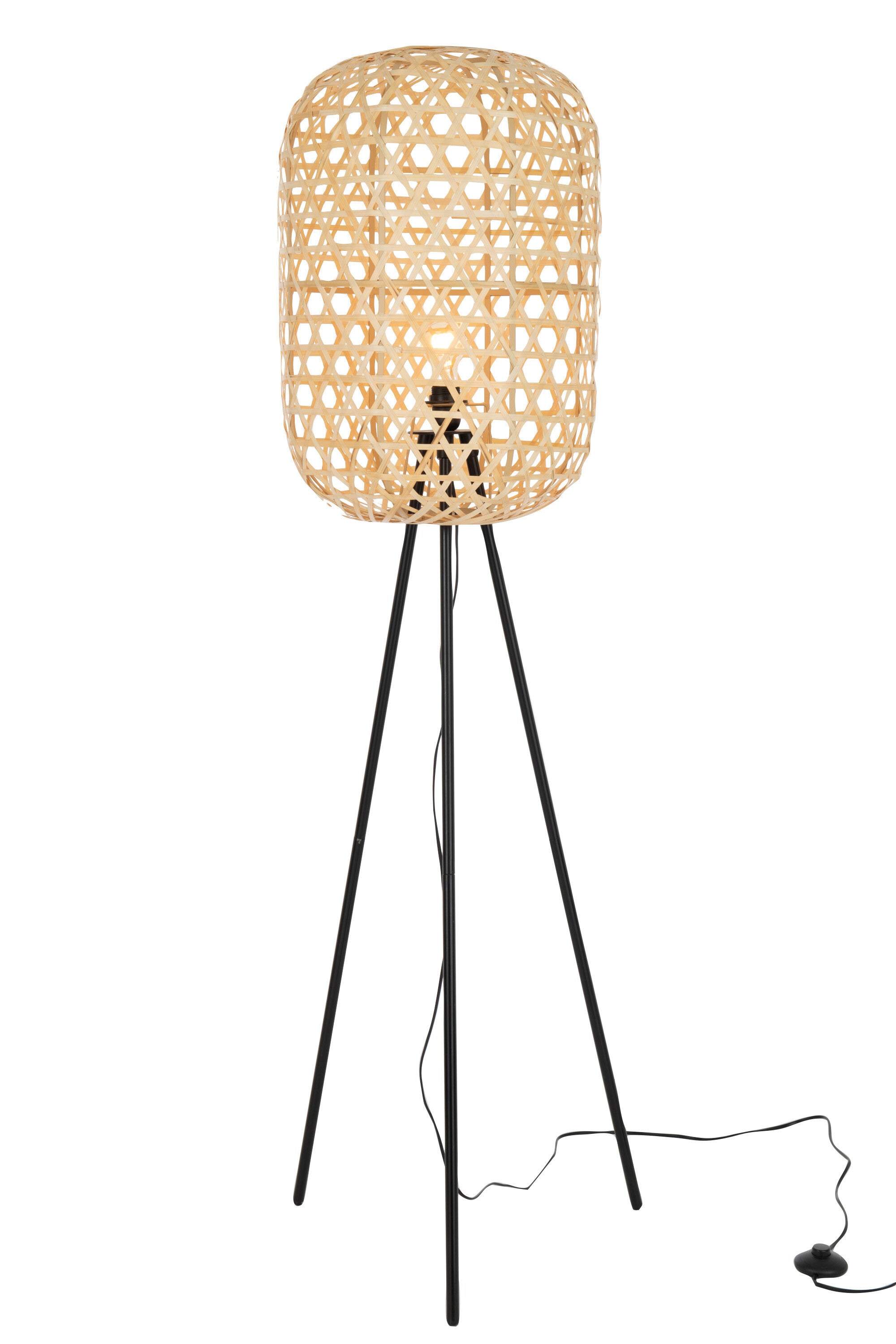 vloerlamp Driepoot Bamboe Metaal - J-LINE