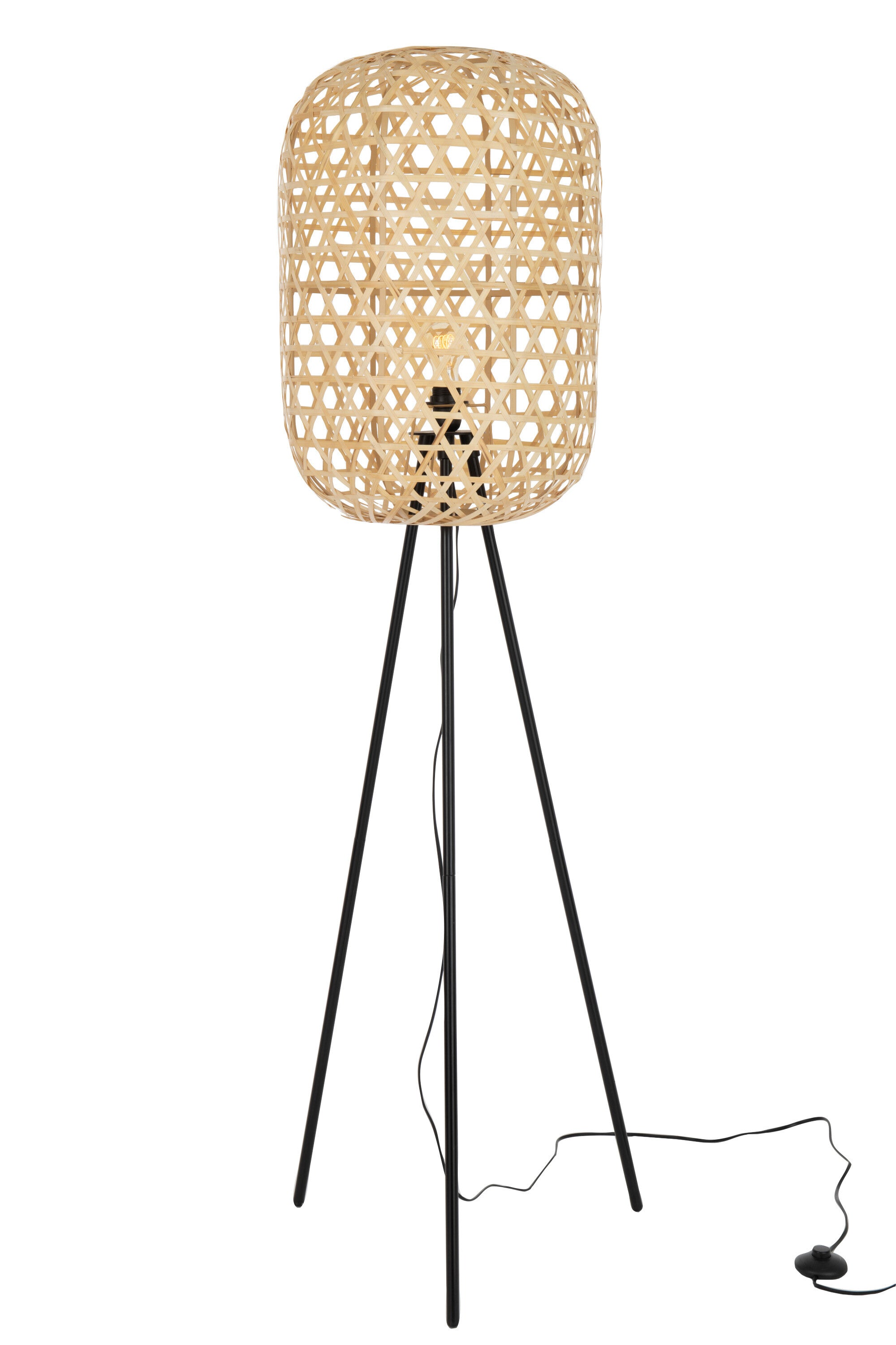 vloerlamp Driepoot Bamboe Metaal - J-LINE