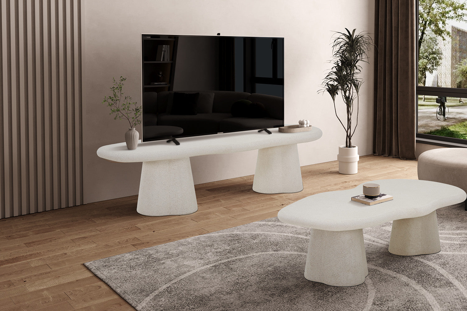 Meuble TV « Faro » 160 cm Ciment Organique - RS