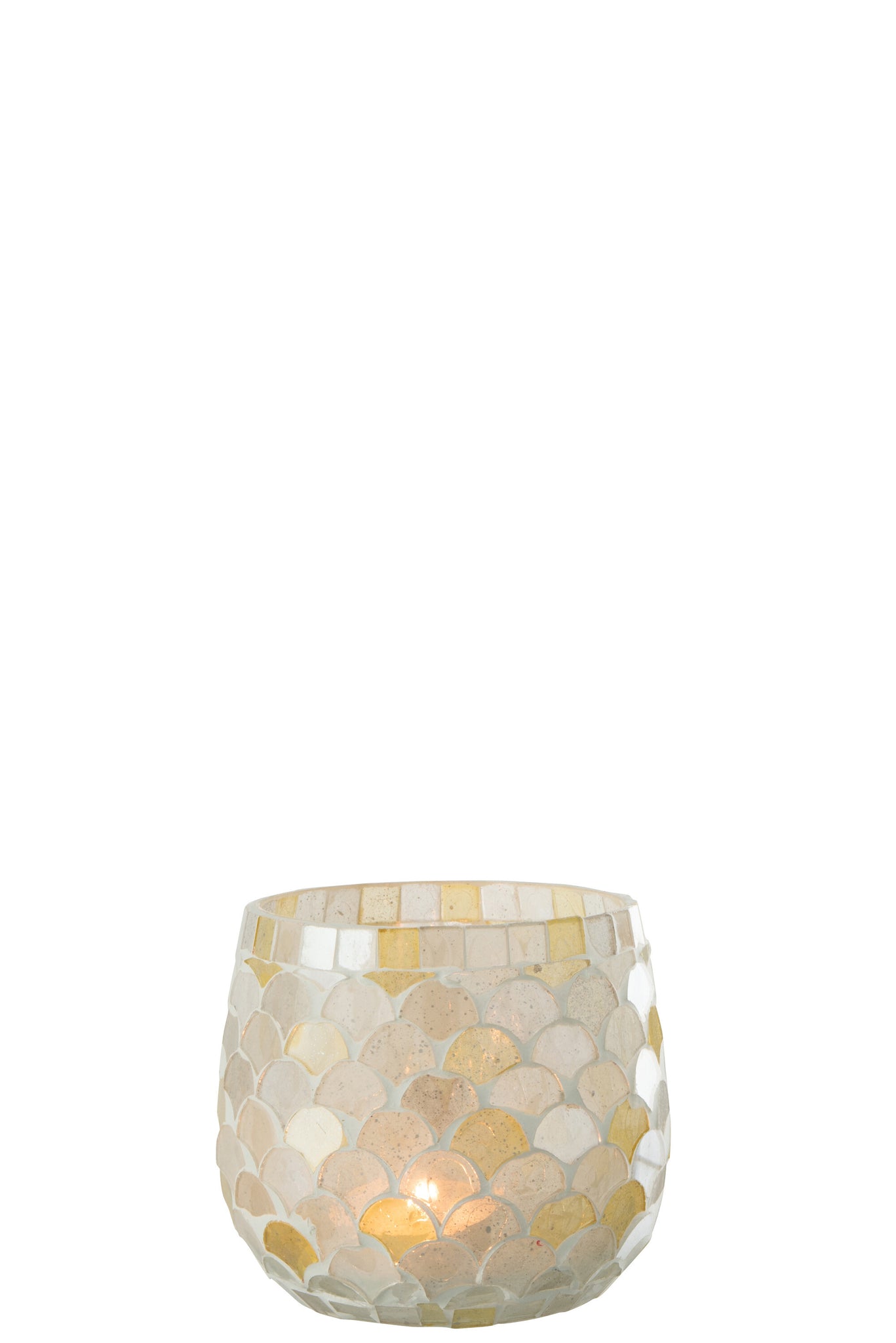 TheelichT Mozaïekglas Wit/Lichtgeel S - J-LINE