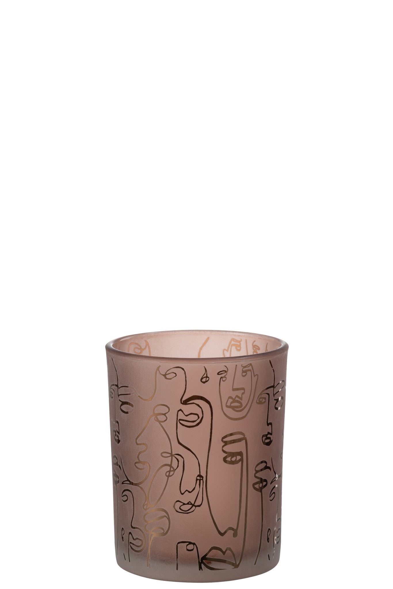 Theelicht Glas Terracotta M - J-LINE